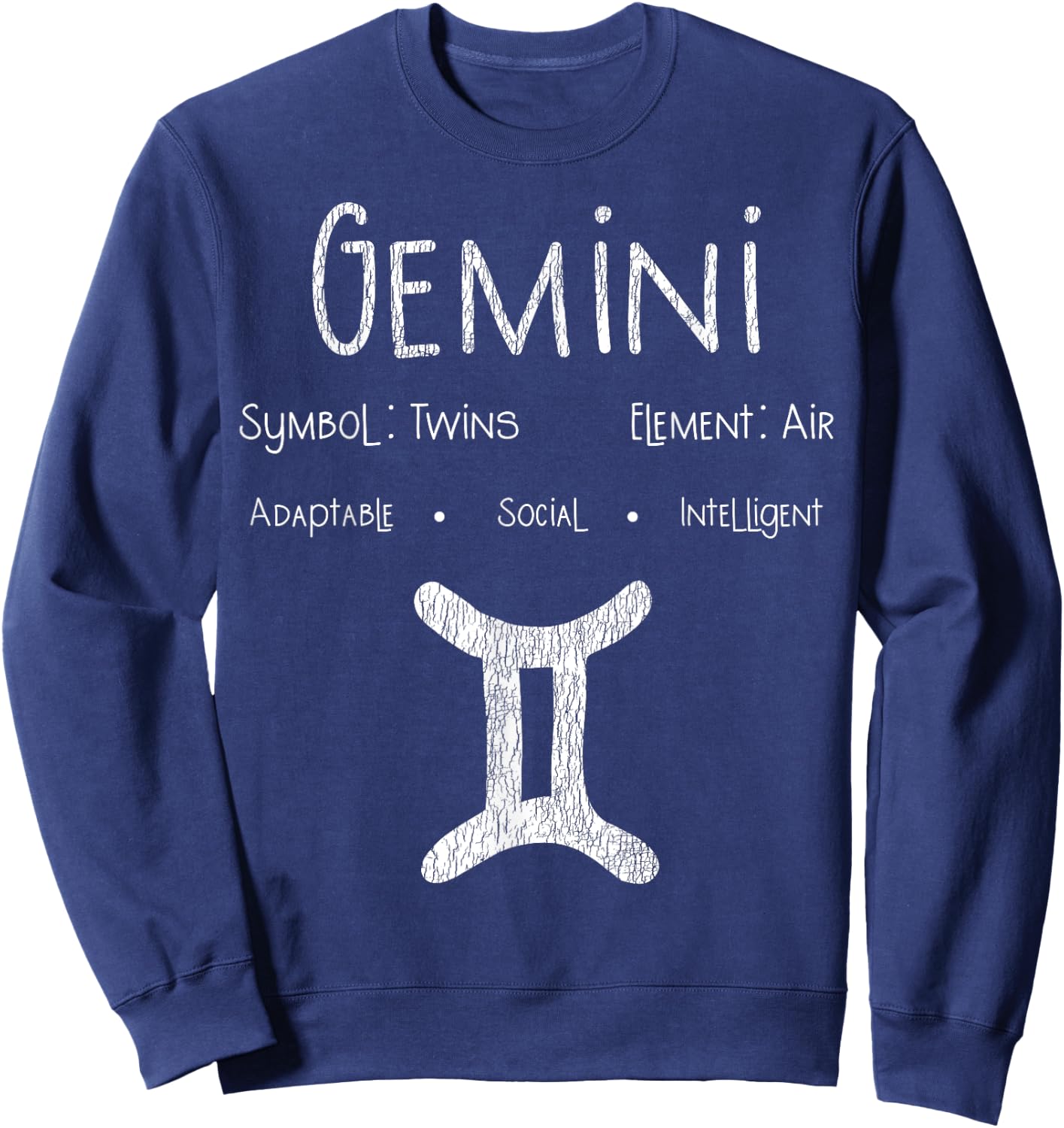 Vintage Gemini Birthday Horoscope Zodiac Sign Astrology Bday Sweatshirt - Sweatshirt | Navy