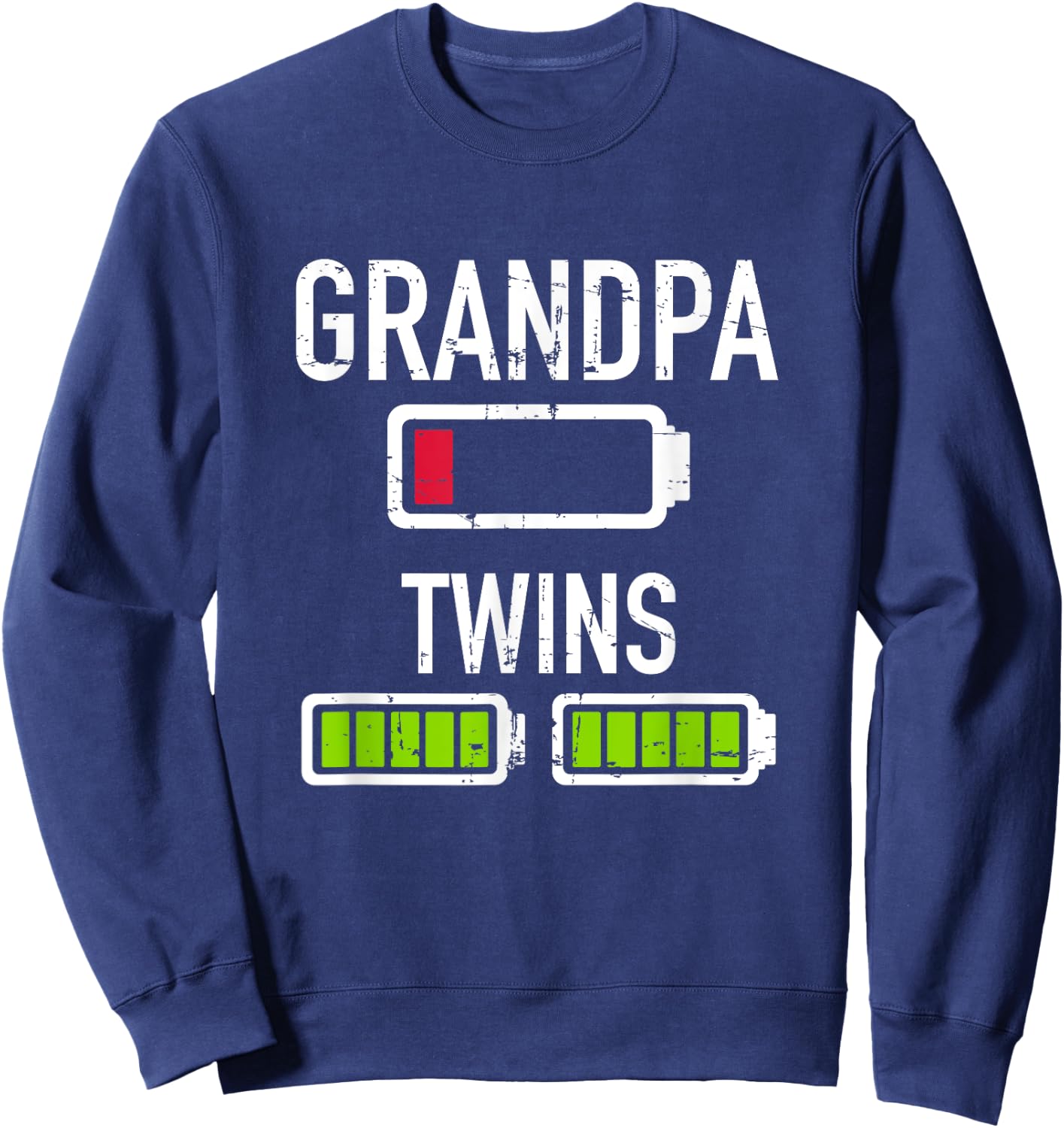 Grandpa low battery twins full battery Sweatshirt - Sweatshirt | Navy