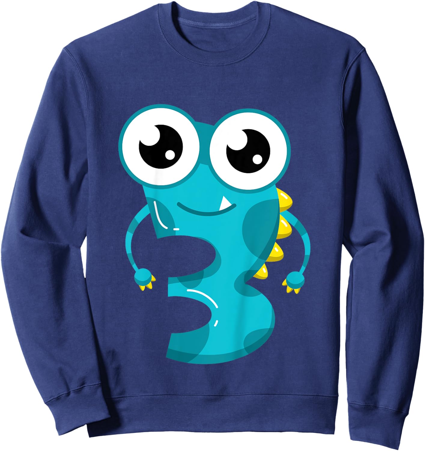 Kids 3rd Birthday Monsters 3 Years Old Little Monster Gift Sweatshirt - Sweatshirt | Navy