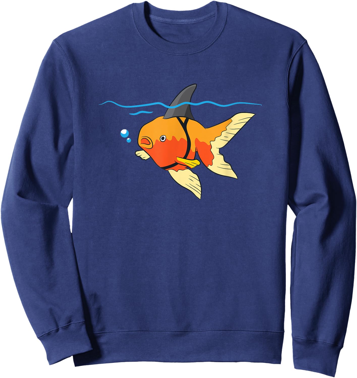 Funny Goldfishes Gifts Cute Goldfish Shark Fin Motivational Goldfish Sweatshirt - Sweatshirt | Navy
