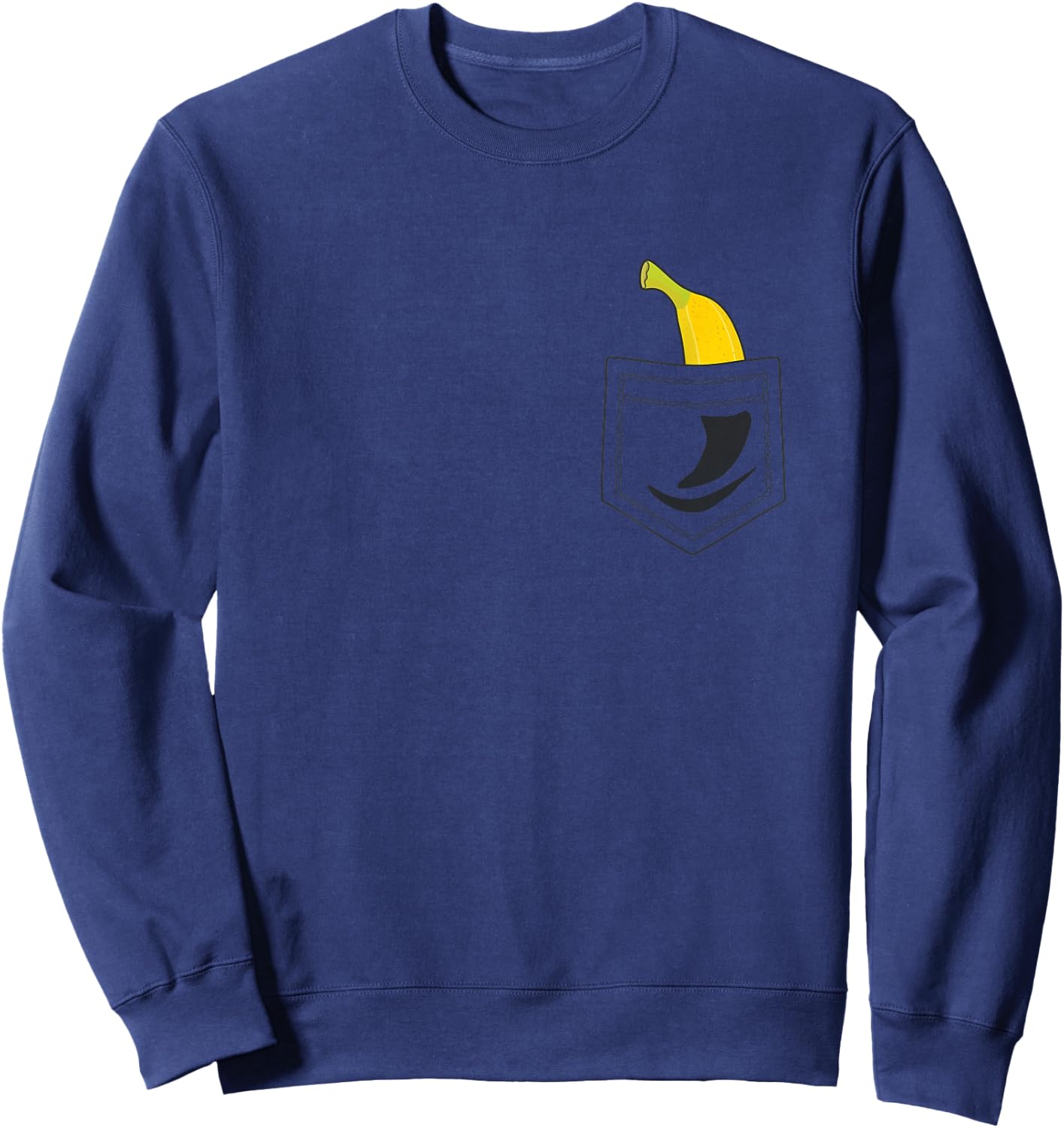 Banana in Pocket Banana Lover Small Sweatshirt - Sweatshirt | Navy