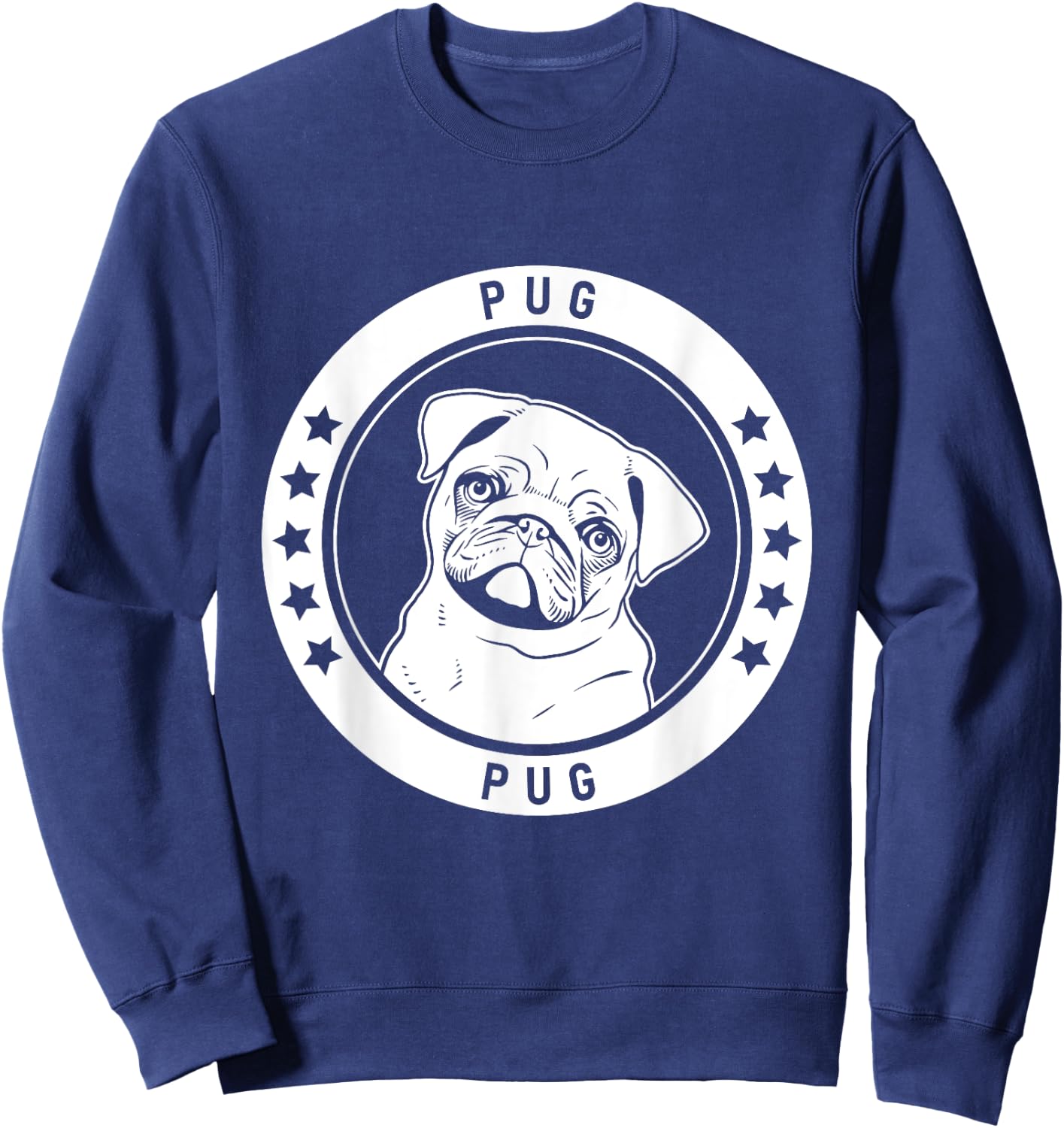 Pug Dog Portrait Sweatshirt - Sweatshirt | Navy