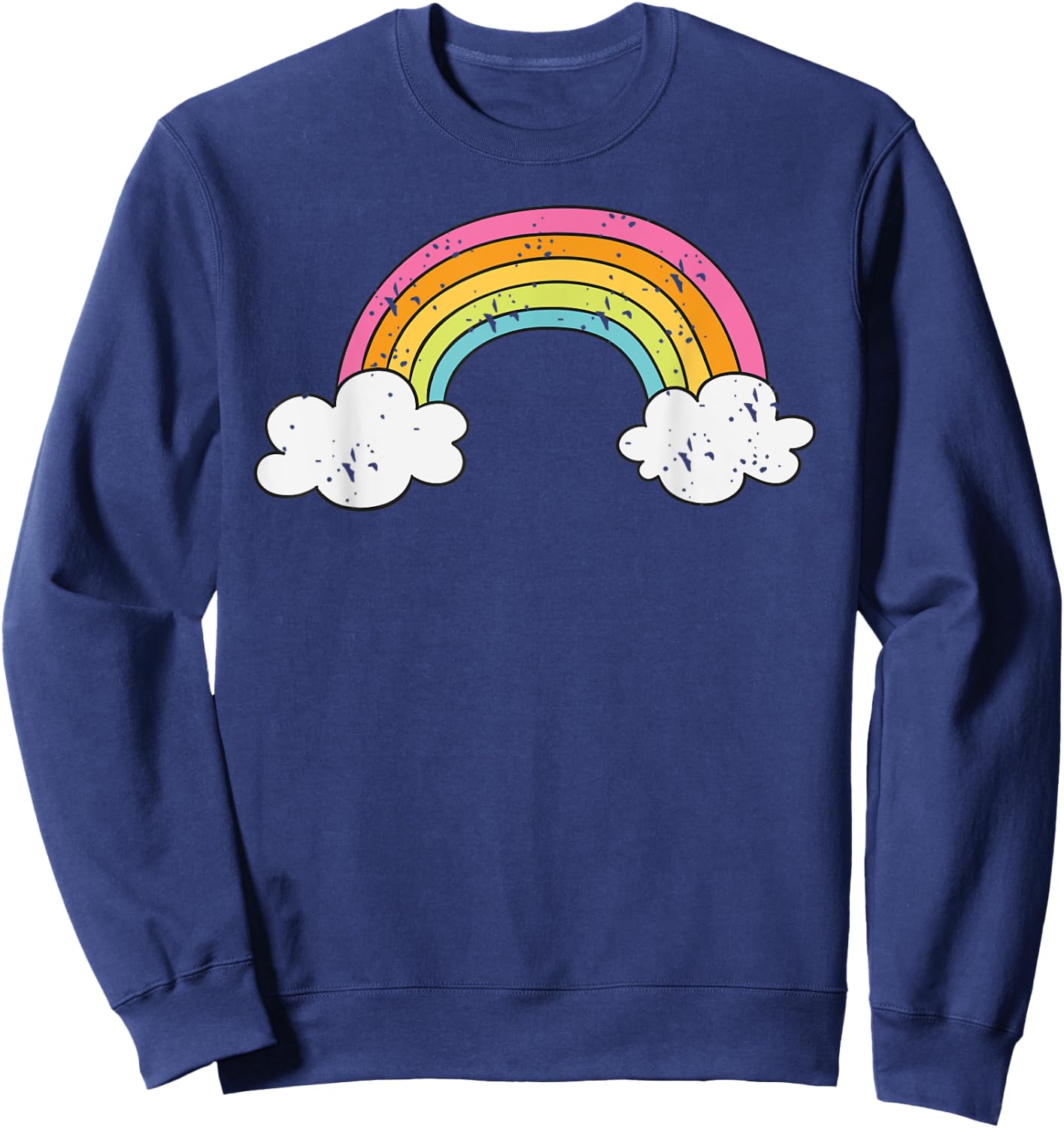 Cool Elegant Rainbow Vintage Retro 80's Style Gift Sweatshirt - Sweatshirt | Navy