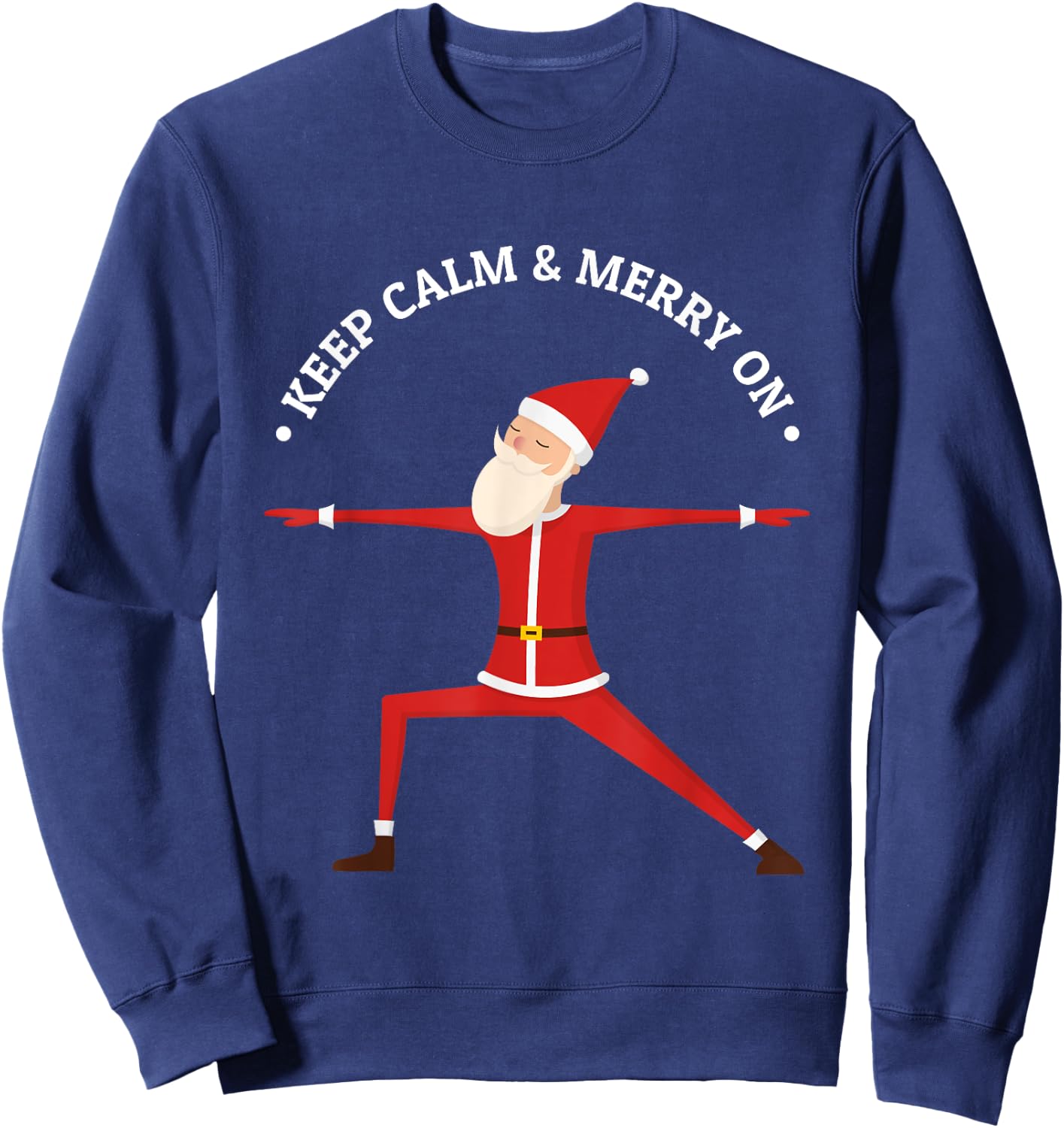 Yoga Fans Merry Christmas Stress Santa Meditation Namaste Sweatshirt - Sweatshirt | Navy