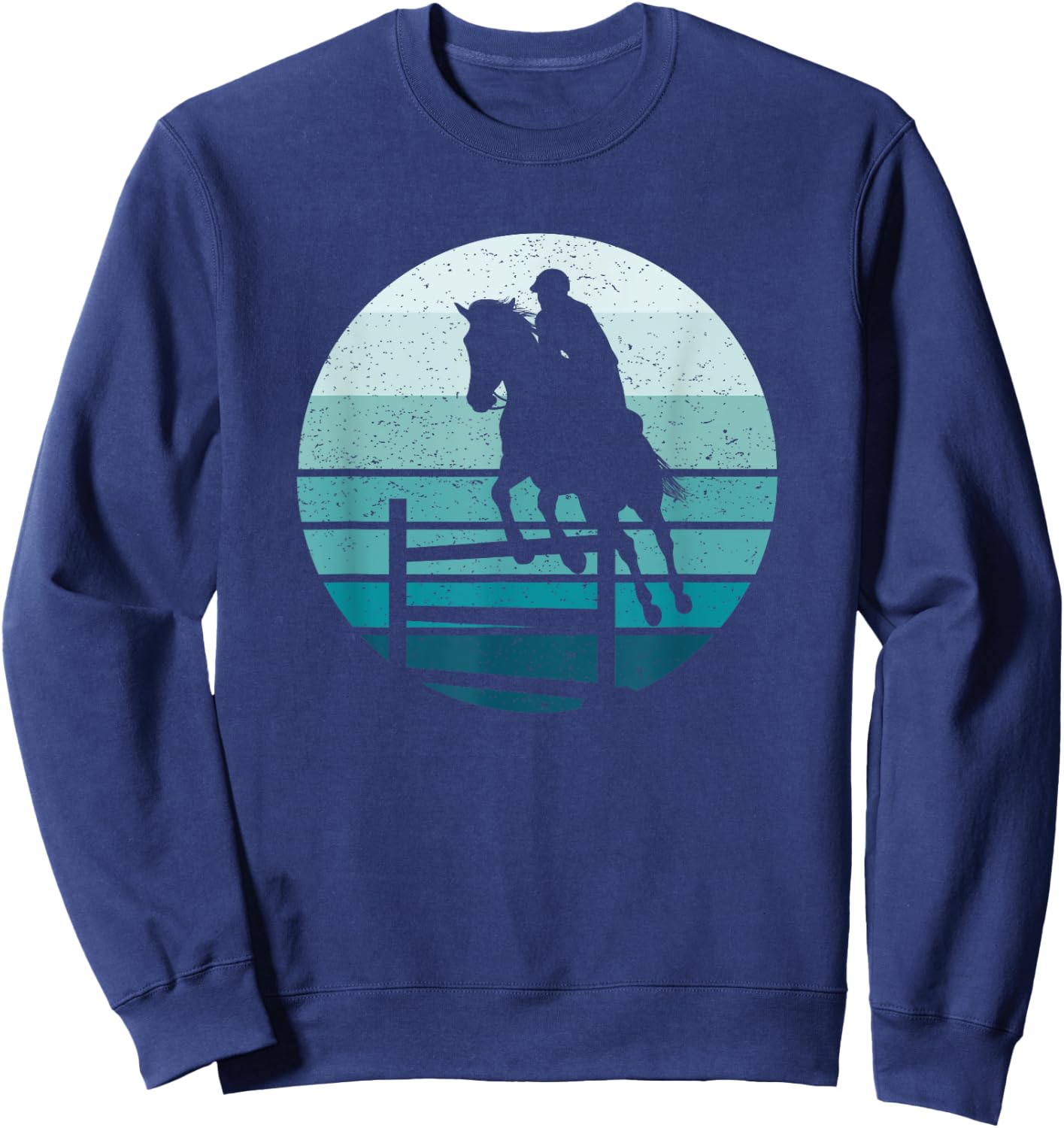 Equestrian Horse Show Jumping Retro Sweatshirt - Sweatshirt | Navy
