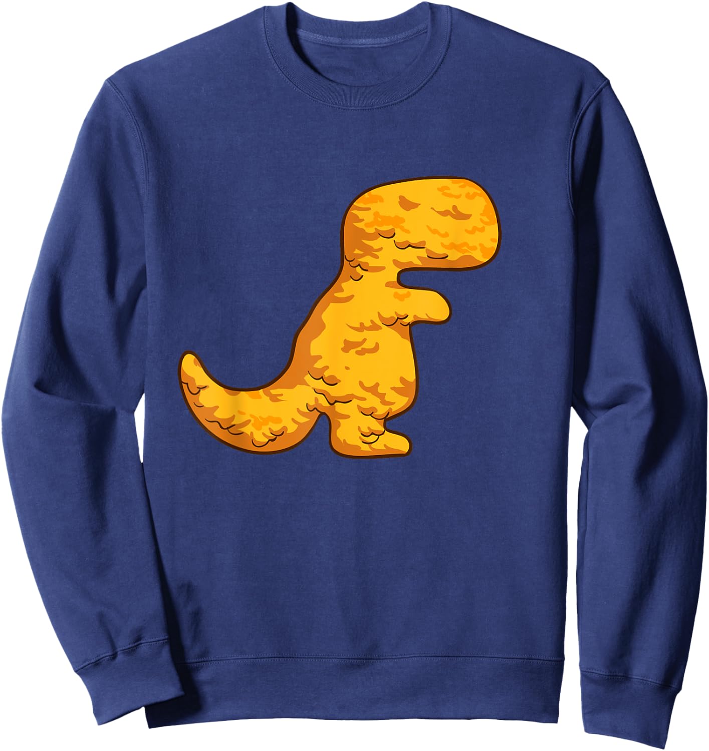 Dino T-Rex Chicken Nugget Pattern Funny Dino Tyrannosaurus Sweatshirt - Sweatshirt | Navy