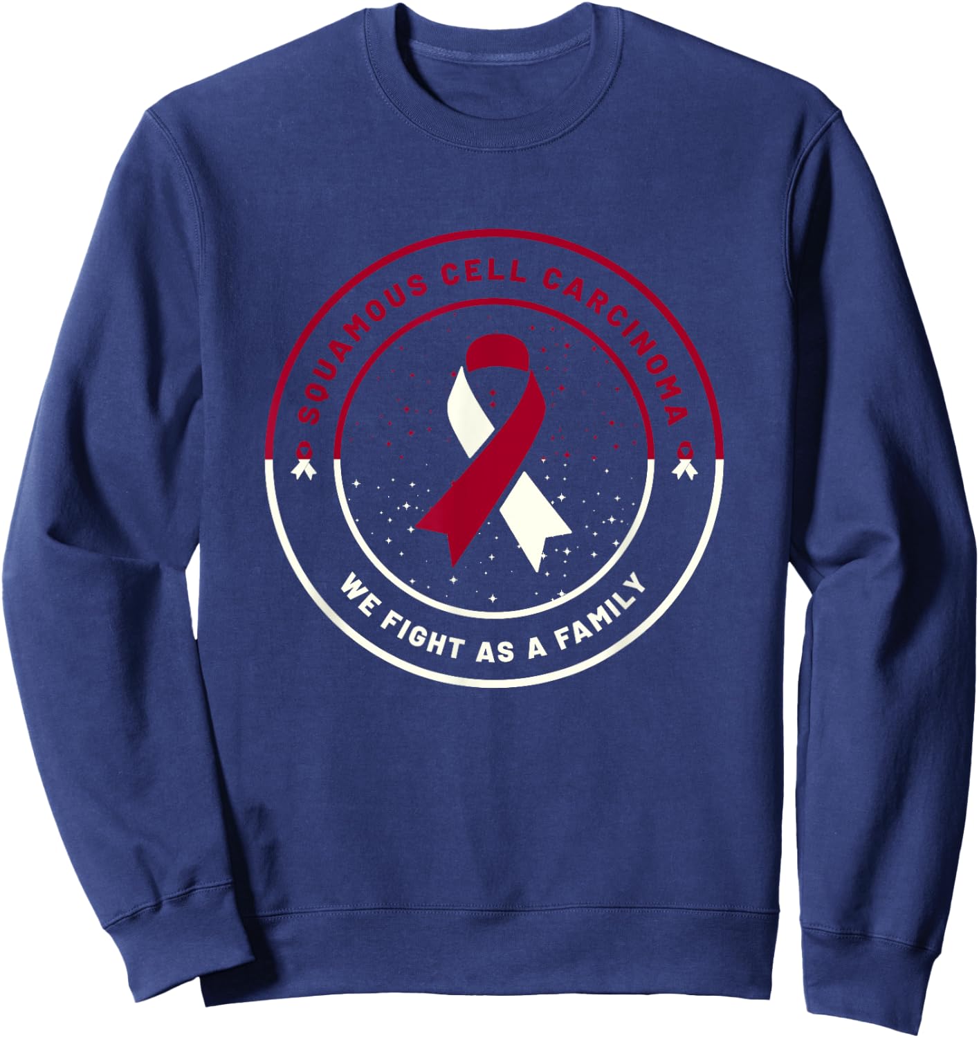 Squamous Cell Carcinoma Ribbon Awareness Family Support Gift Sweatshirt - Sweatshirt | Navy