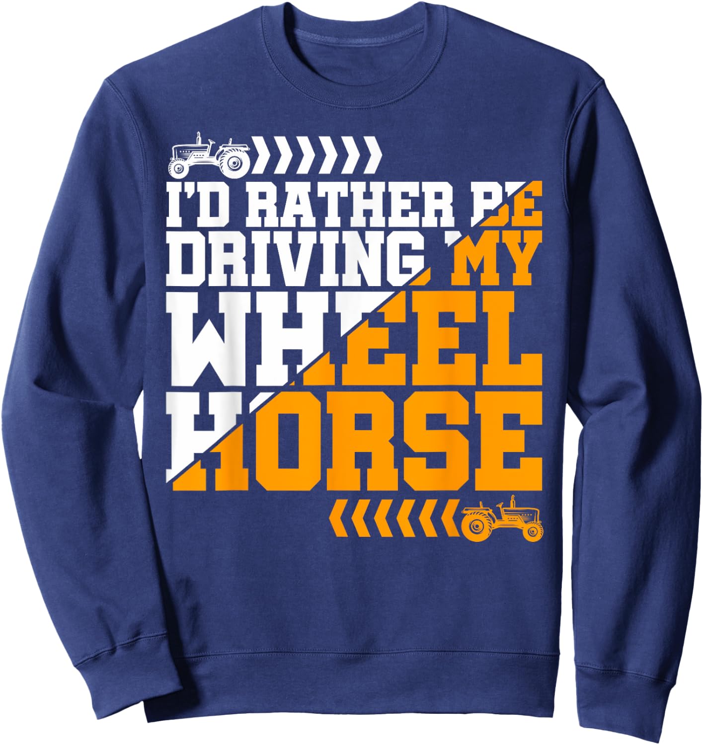 Farmer Wheel Horse Farming Tractor Sweatshirt - Sweatshirt | Navy