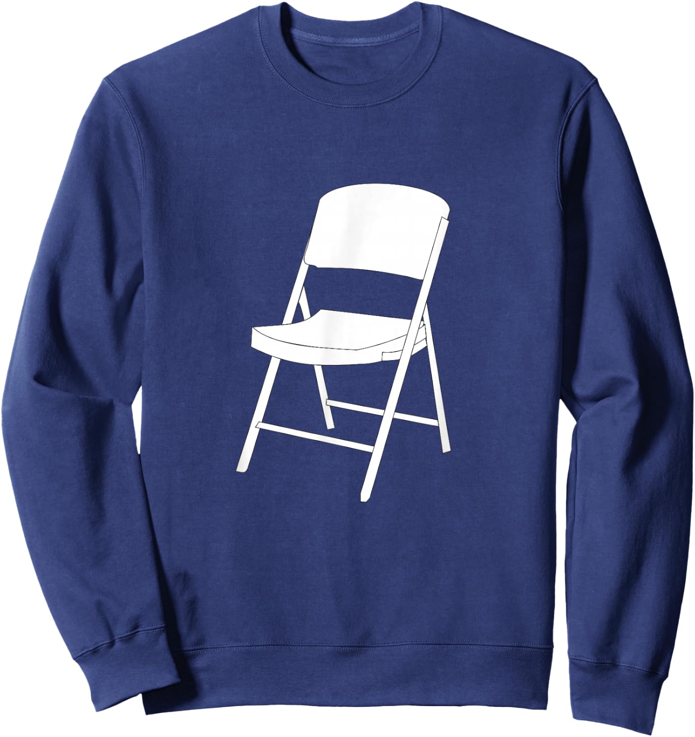 Folding Chair Shirts -Adults Classic Fit Cotton 100% Black Small Sweatshirt - Sweatshirt | Navy