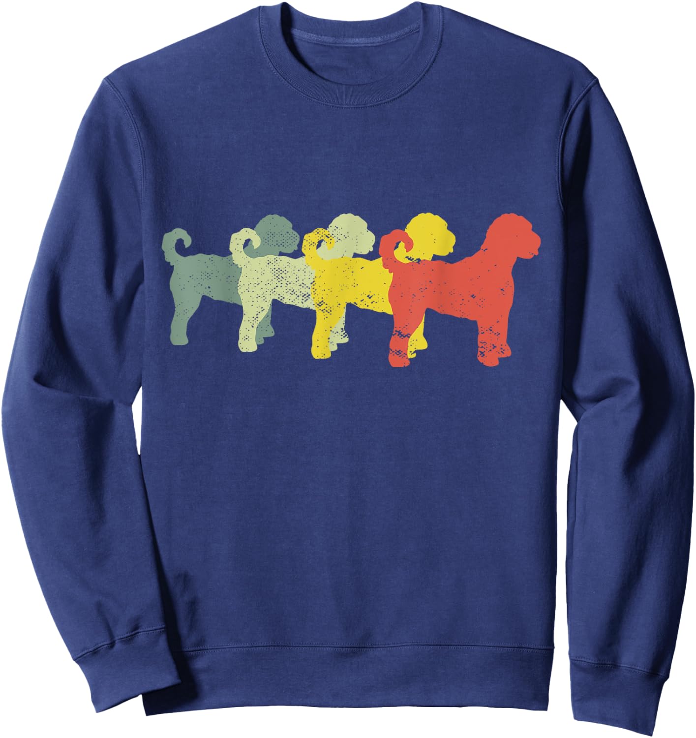 Funny Retro Doodle Dad & Mom - Aussie Doodle & Goldendoodle Sweatshirt - Sweatshirt | Navy