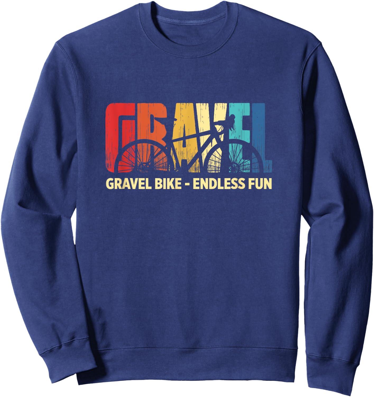 Gravel Bike Endless Fun Retro MTB Downhill Cyclist Sweatshirt - Sweatshirt | Navy
