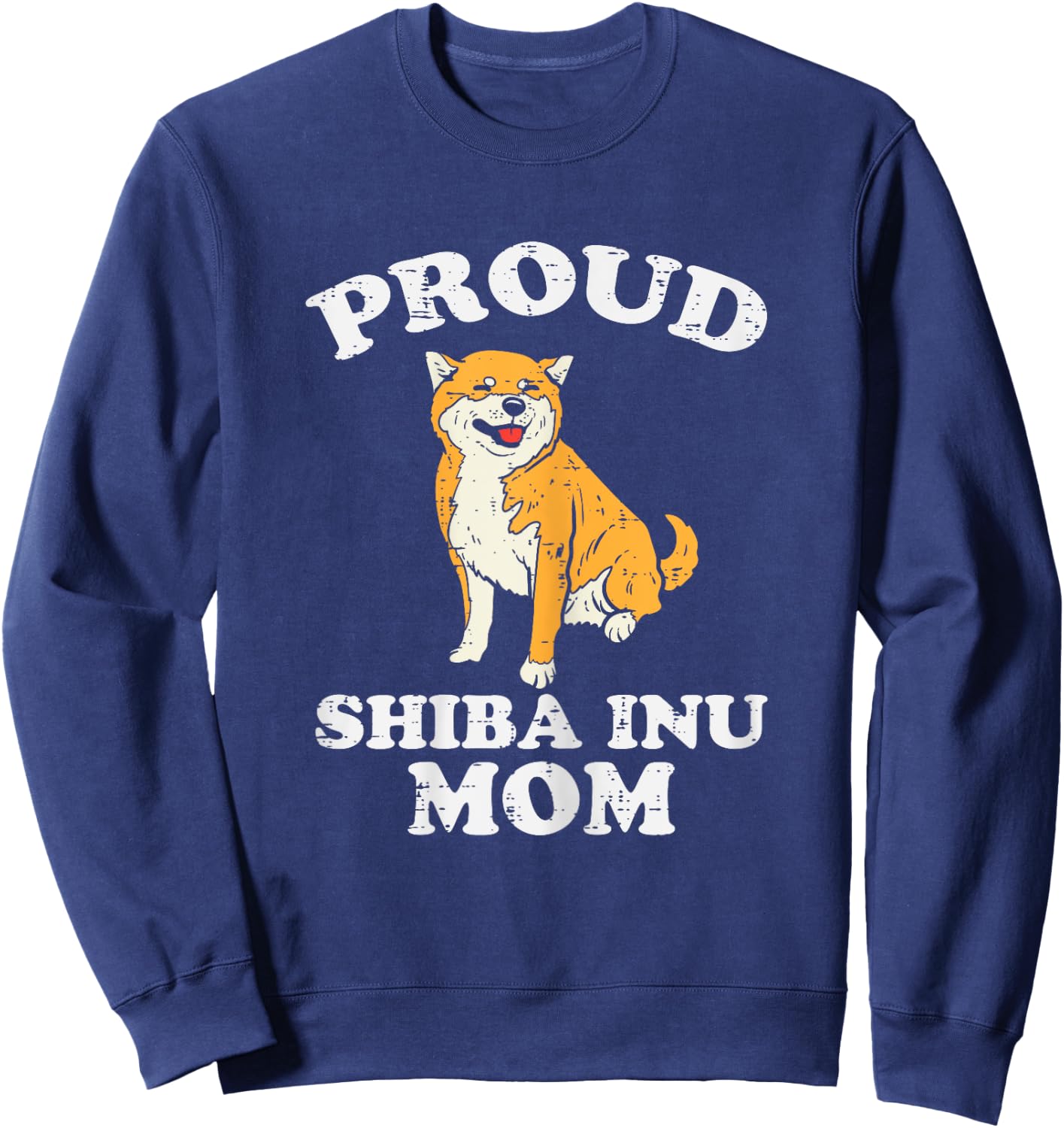 Proud Shiba Inu Mom Kawaii Japanese Dog Akita Women Gift Sweatshirt - Sweatshirt | Navy