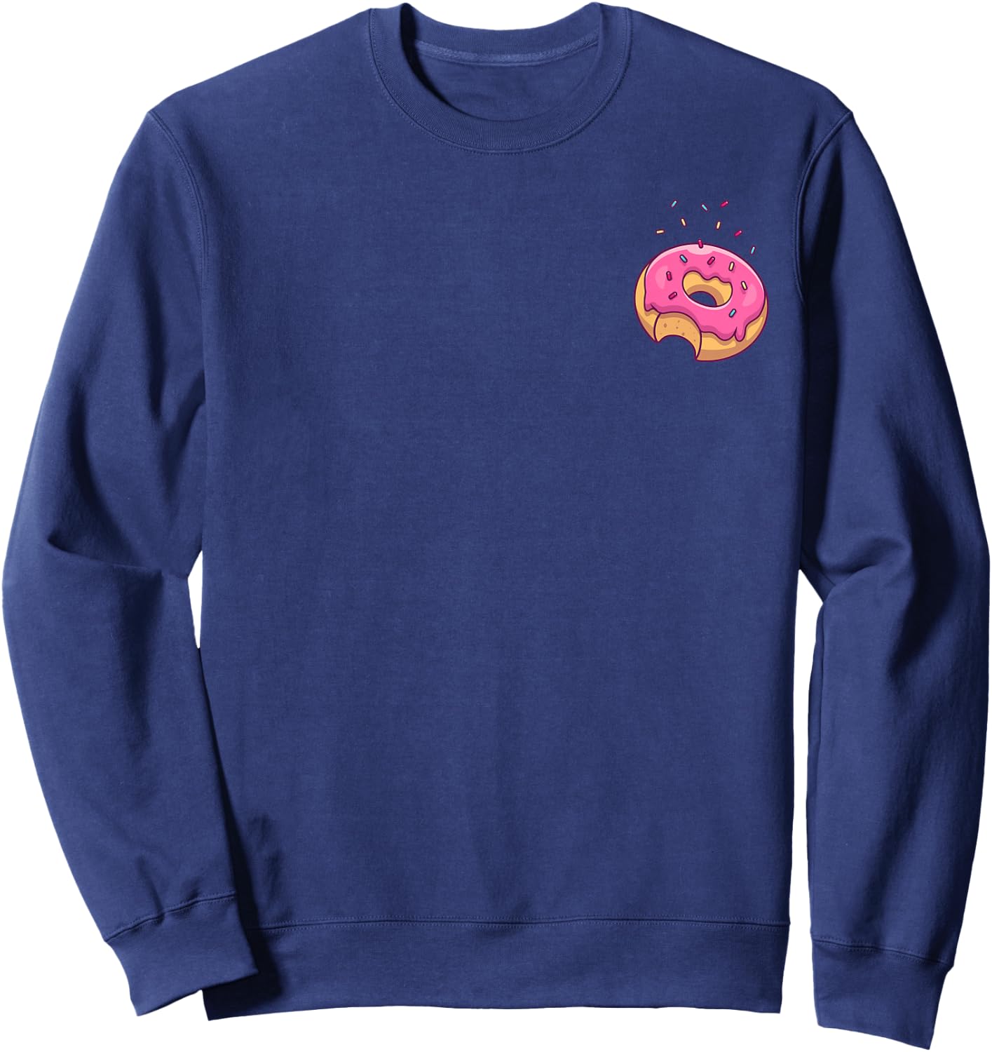 Pink Sprinkle Donut Pocket Doughnut Lovers Sweatshirt - Sweatshirt | Navy