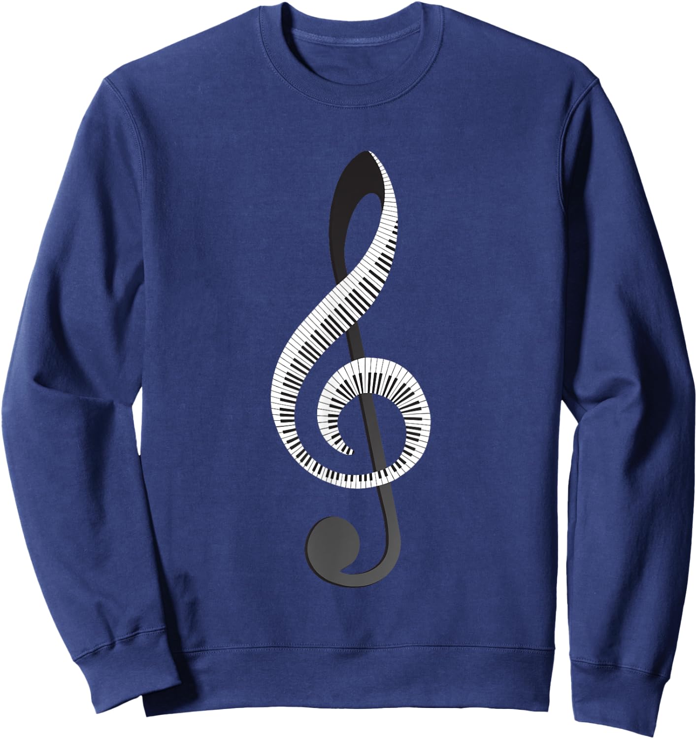 Funny Piano Gift Women Cool Treble Clef Musical Note Sweatshirt - Sweatshirt | Navy