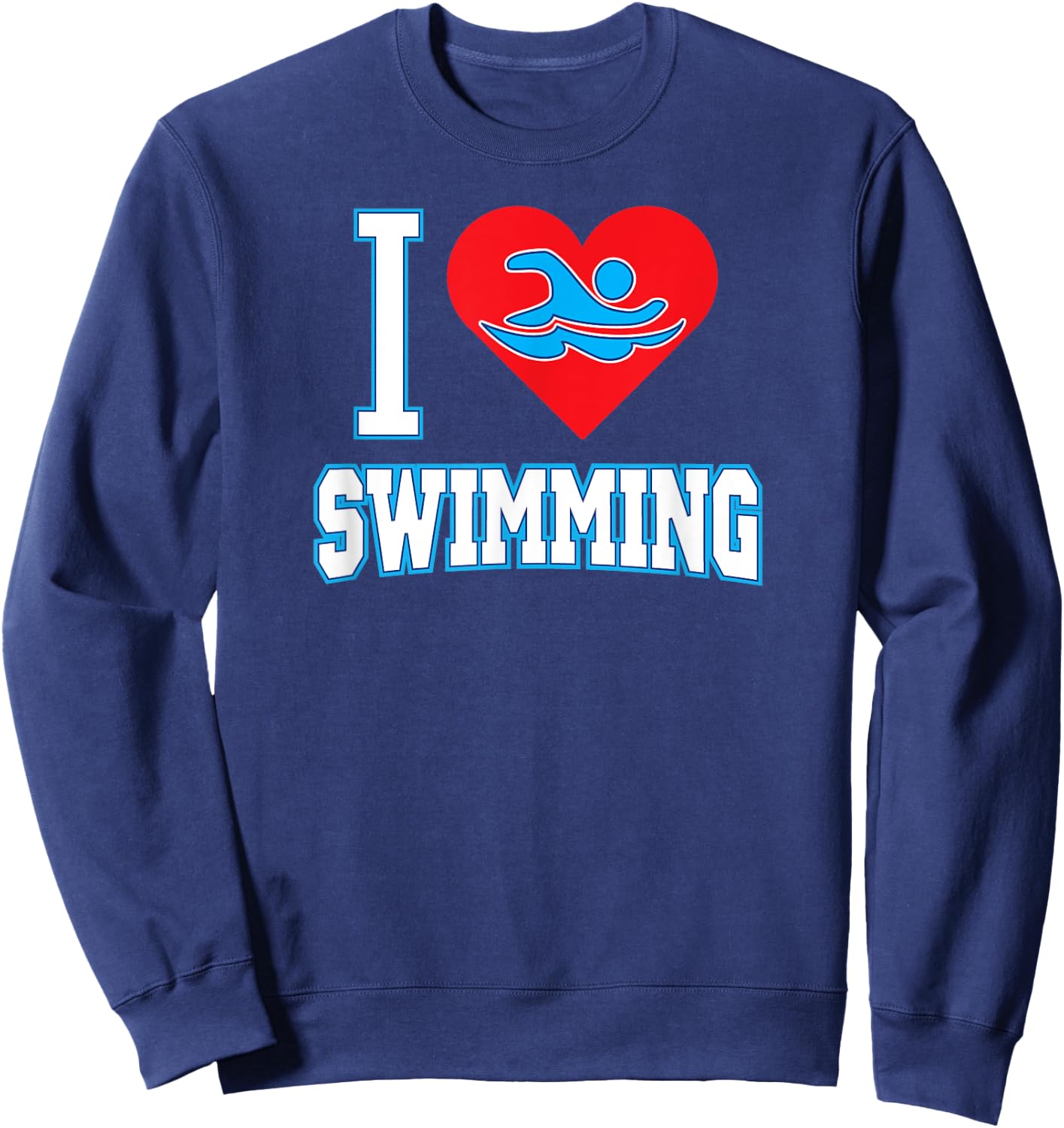 I Heart Swimming Love Swim Sweatshirt - Sweatshirt | Navy