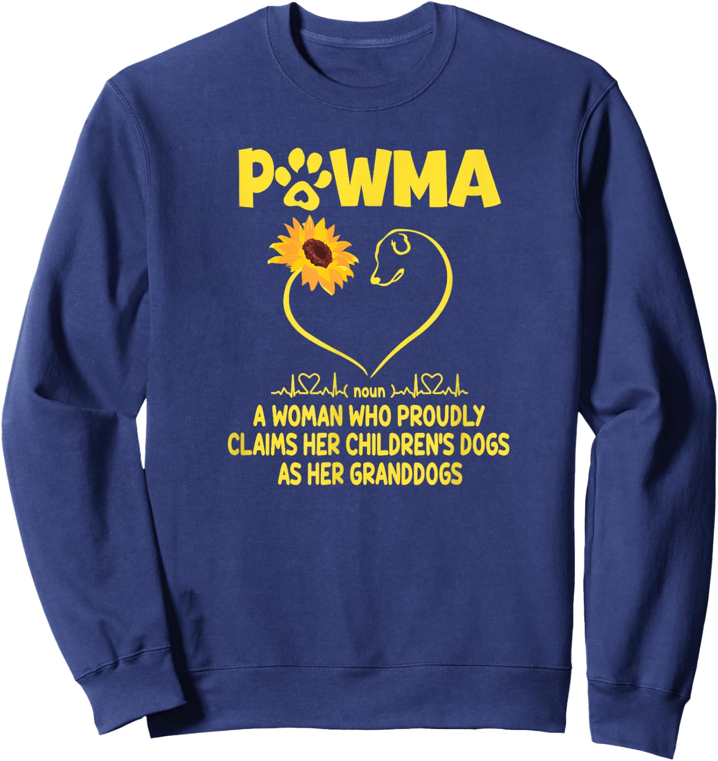 Pawma Definition Grandma Paw Mama Gift Funny For Dog Lovers Men Women Sweatshirt - Sweatshirt | Navy