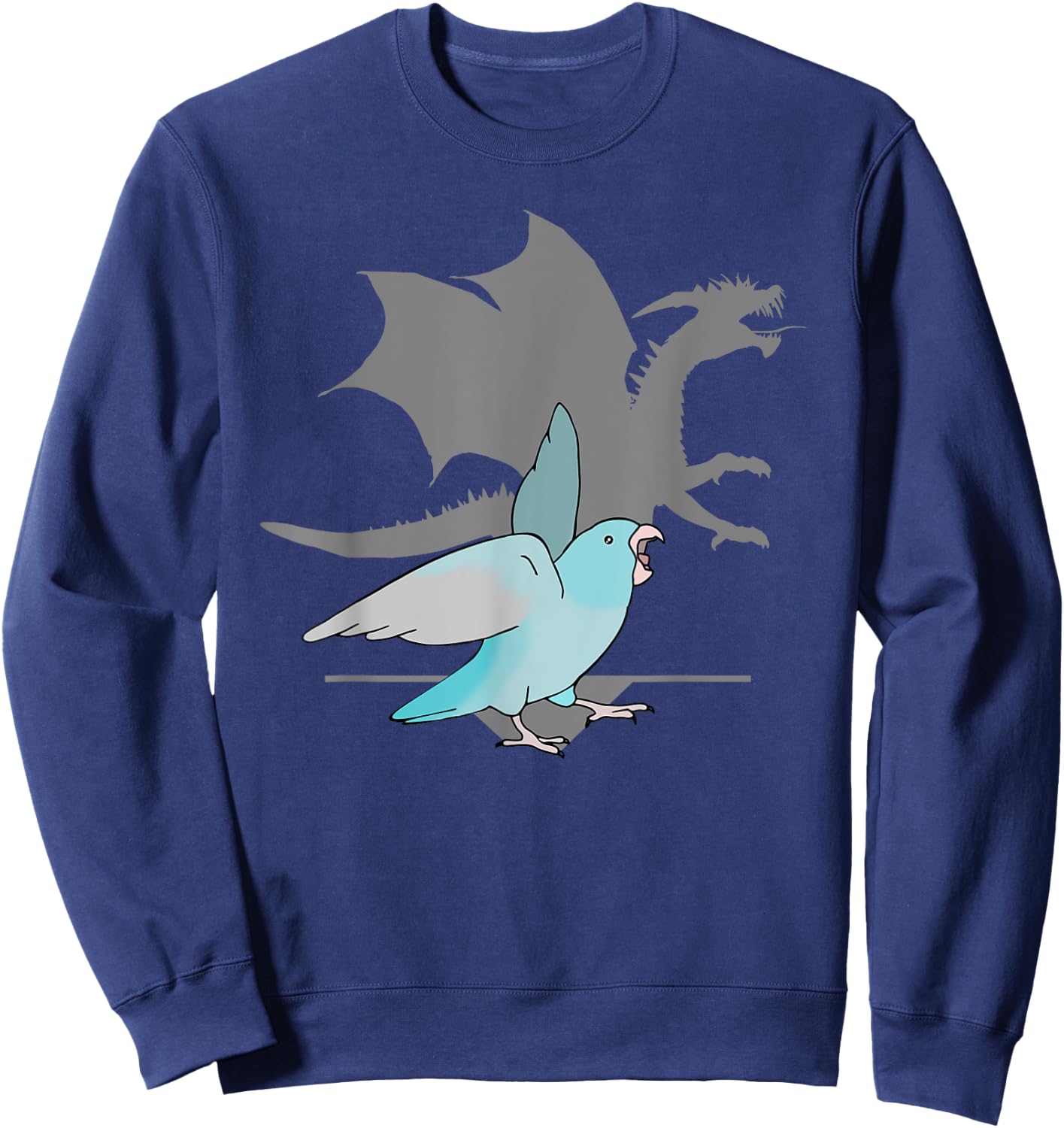 Blue Pacific Parrotlet with Dragon Shadow Birb memes Parrot Sweatshirt - Sweatshirt | Navy