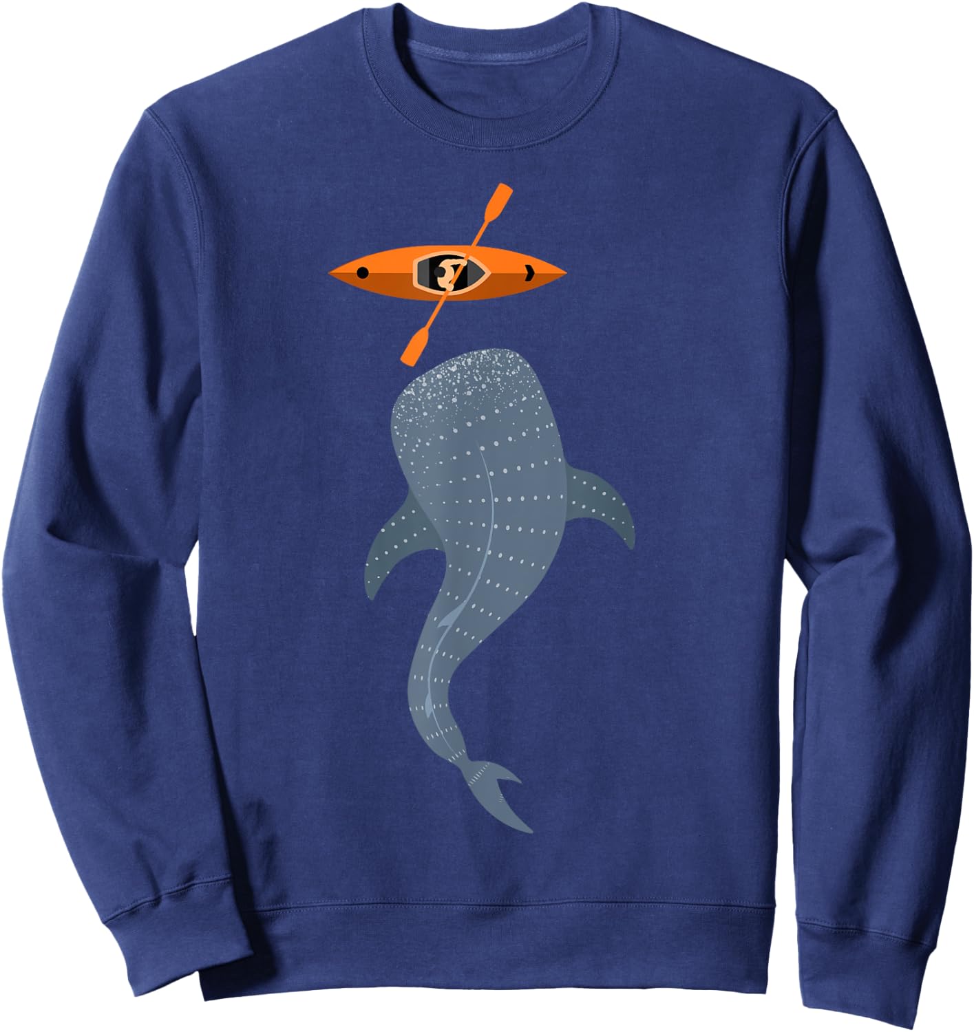 Kayak Whale Sea Kayaking Outdoor Adventurer Athletic Kayaker Sweatshirt - Sweatshirt | Navy