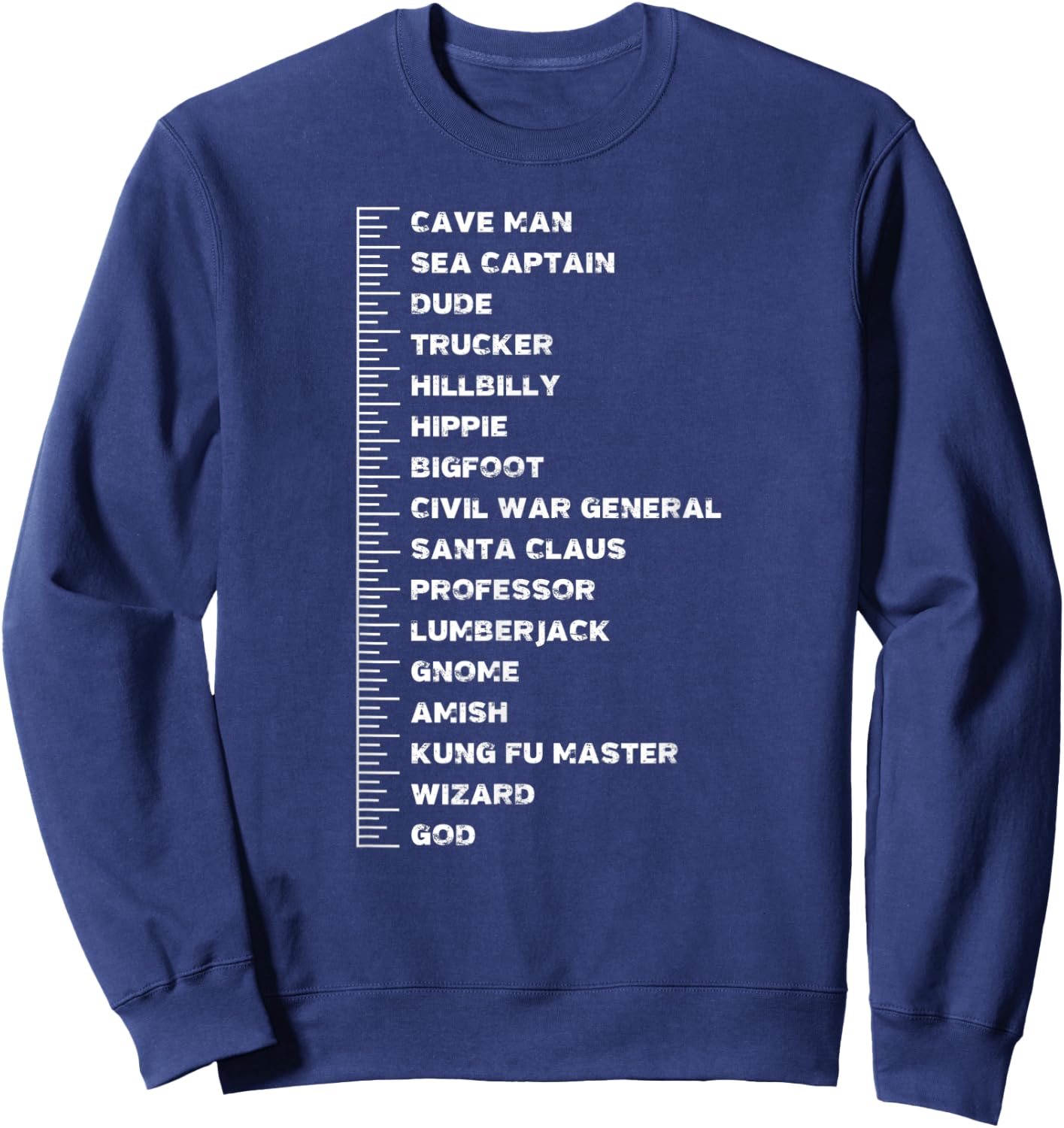 Beard Measurement Chart Funny Bearded Guy Soul Patch Length Sweatshirt - Sweatshirt | Navy