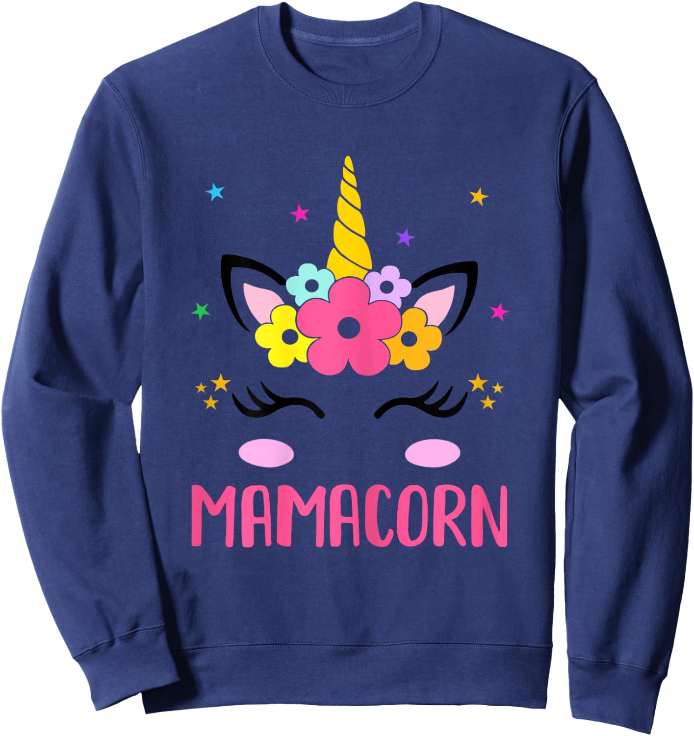 Funny Mamacorn Unicorn Costume Mom Mother's Day Sweatshirt - Sweatshirt | Navy