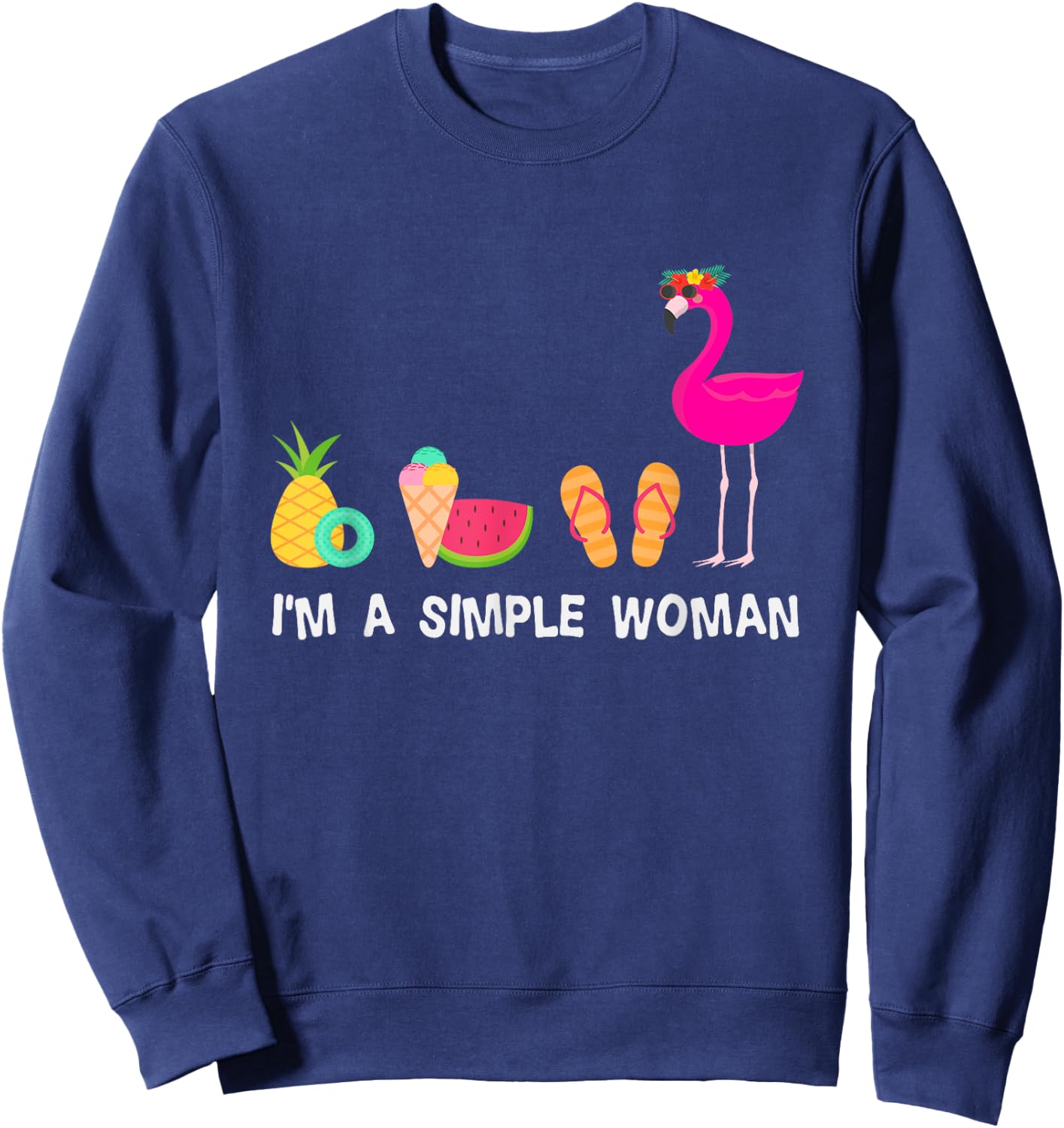 Im A Simple Woman Flamingo Sweatshirt - Sweatshirt | Navy