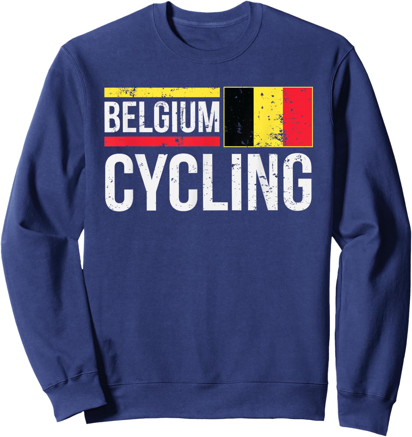 Belgium Cycling Cyclist Bike Riding Racing Belgian Flag Sweatshirt - Sweatshirt | Navy