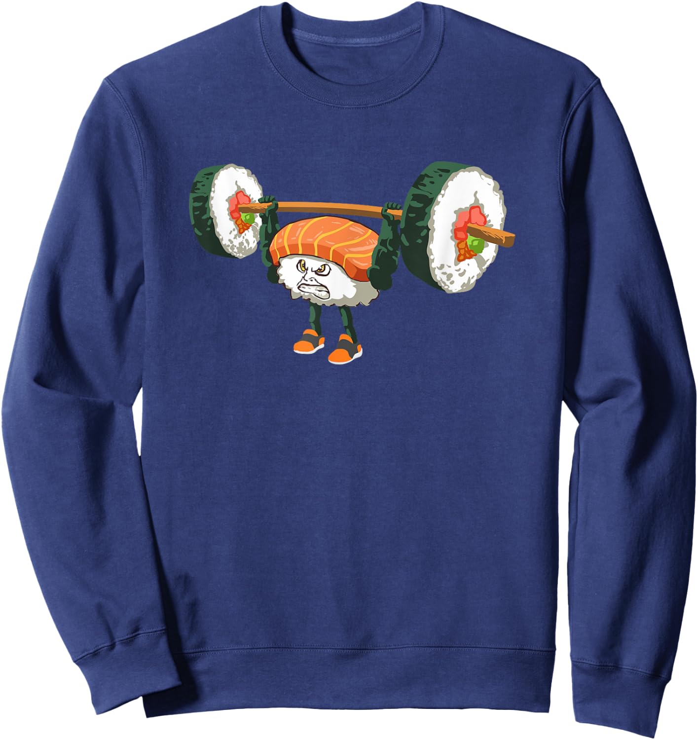Funny Weightlifting Gift A Sushi Loving Weightlifter Sweatshirt - Sweatshirt | Navy