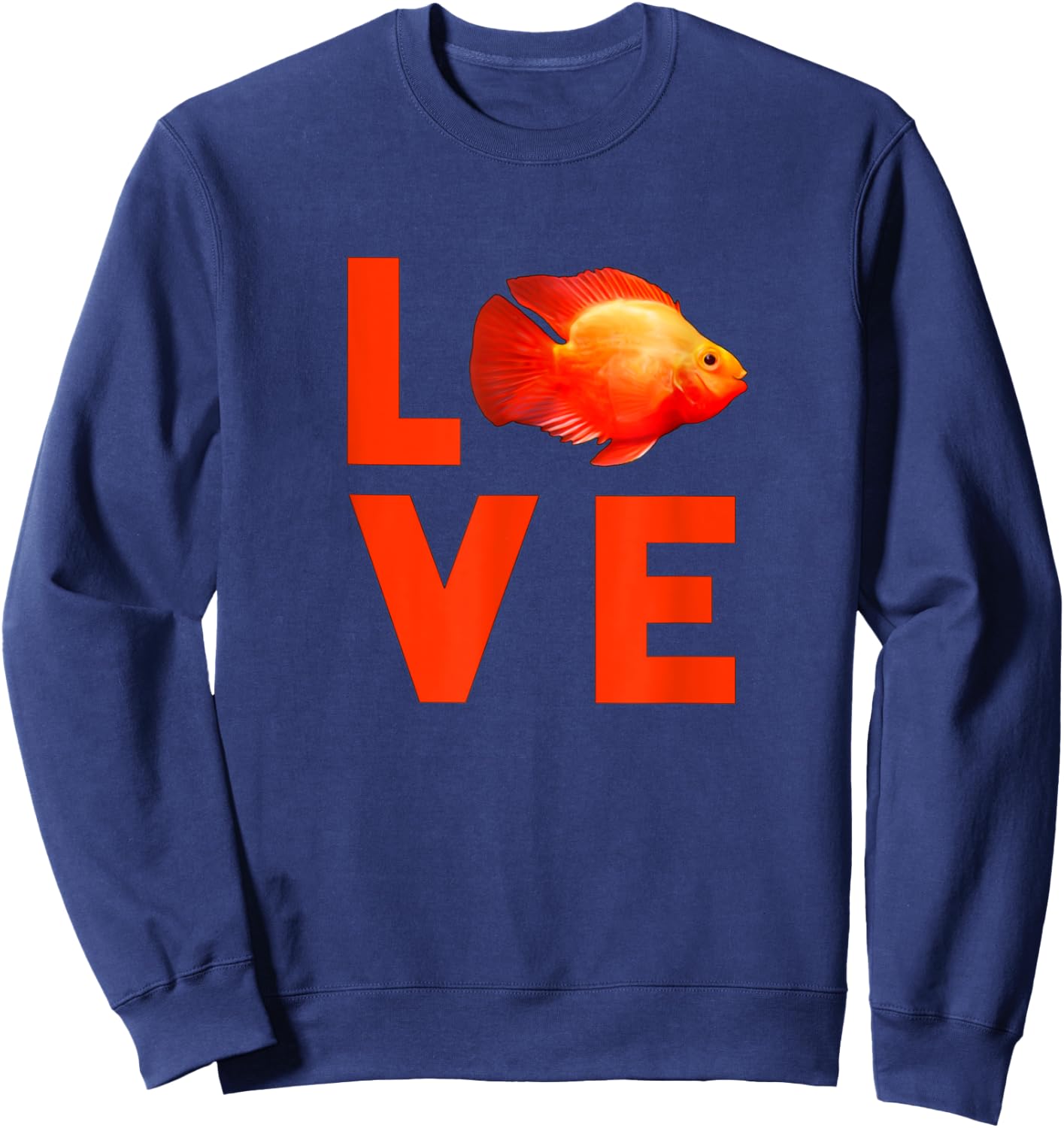 Red Blood Parrot Cichlid Monster Aquarium Fish Gift Sweatshirt - Sweatshirt | Navy