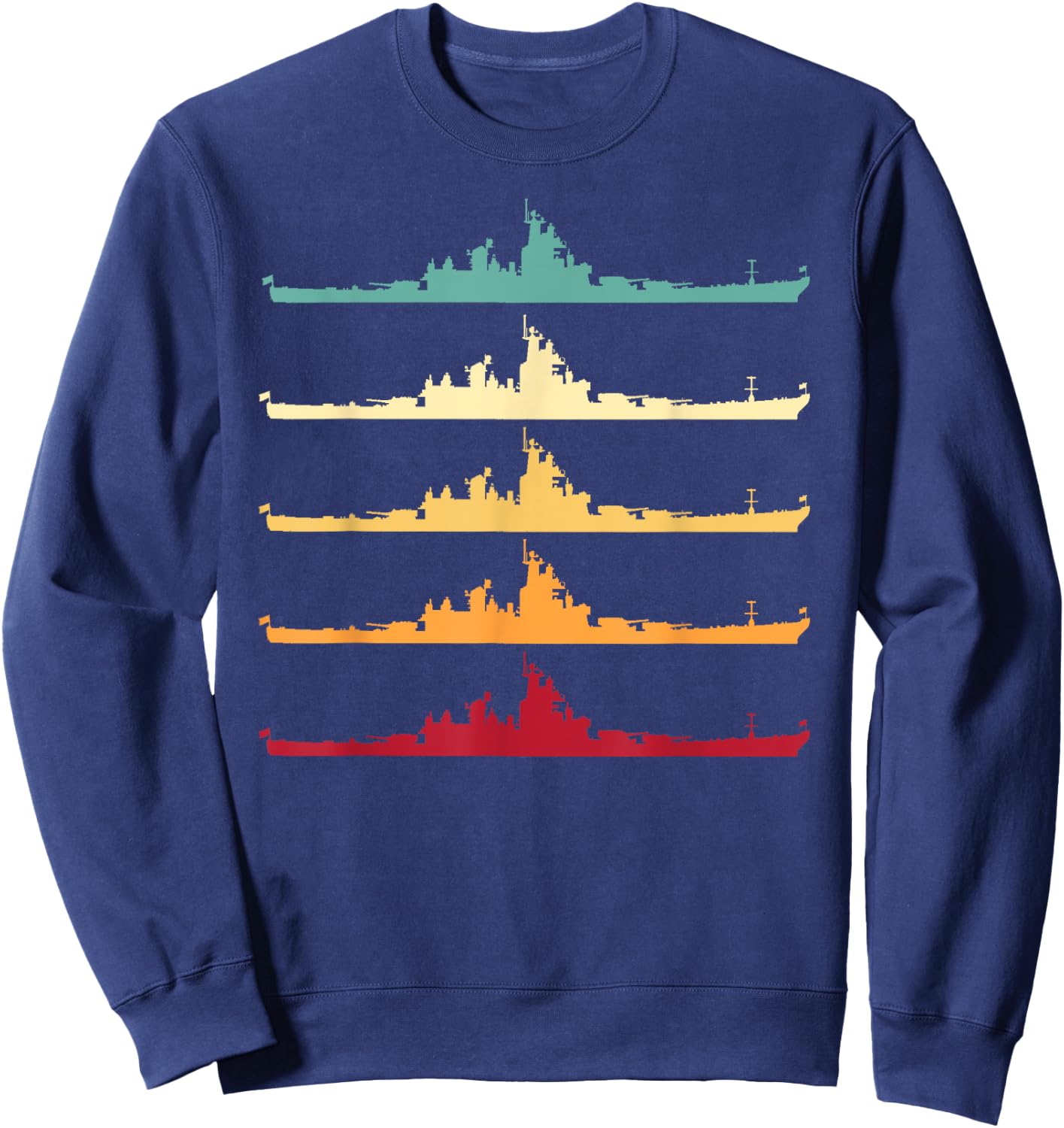 Vintage USS Wisconsin BB-64 Battleship Sweatshirt - Sweatshirt | Navy