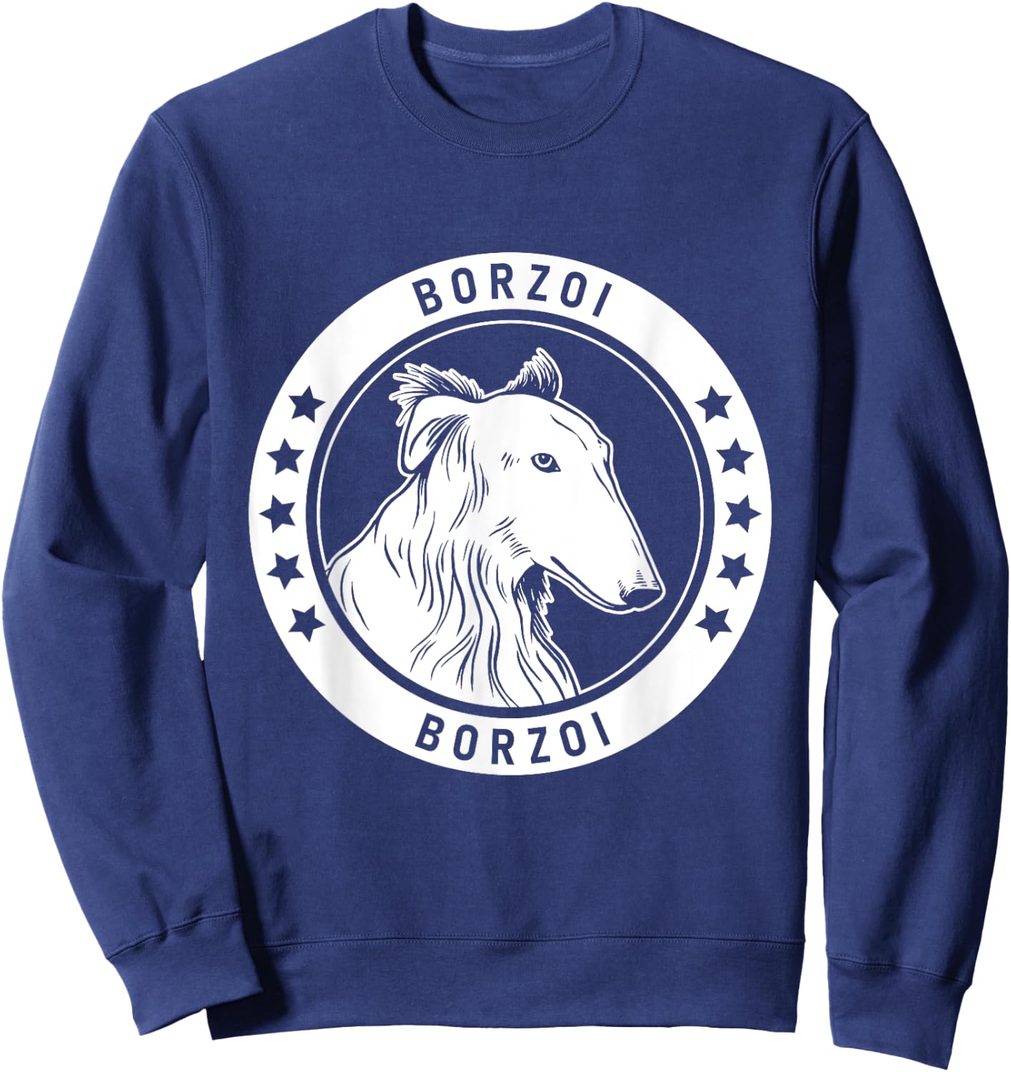 Borzoi Portrait Sweatshirt - Sweatshirt | Navy