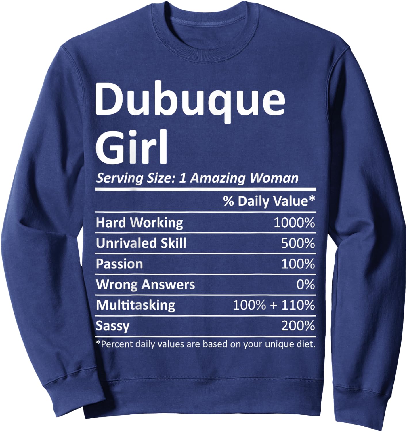 DUBUQUE GIRL IA IOWA Funny City Home Roots USA Gift Sweatshirt - Sweatshirt | Navy