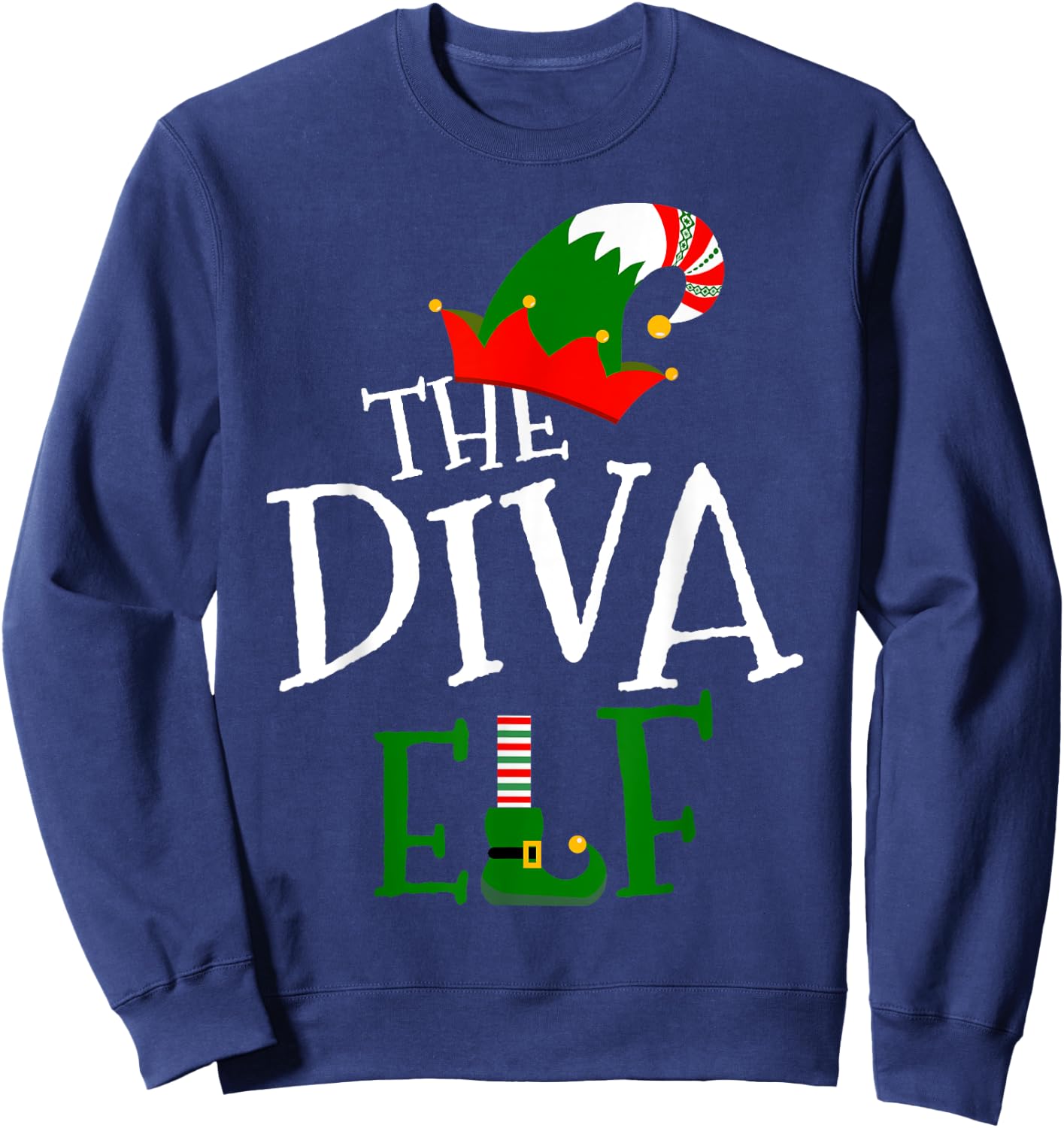 The Diva Elf Family Matching Group Gift Christmas Costume Sweatshirt - Sweatshirt | Navy