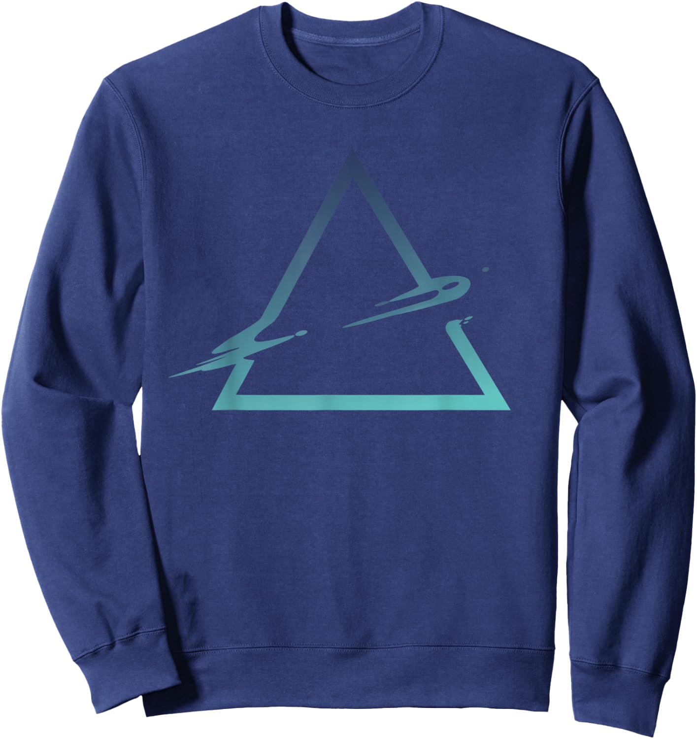 Triangle Geometric Gradient Artsy Geometry Abstract Art Sweatshirt - Sweatshirt | Navy