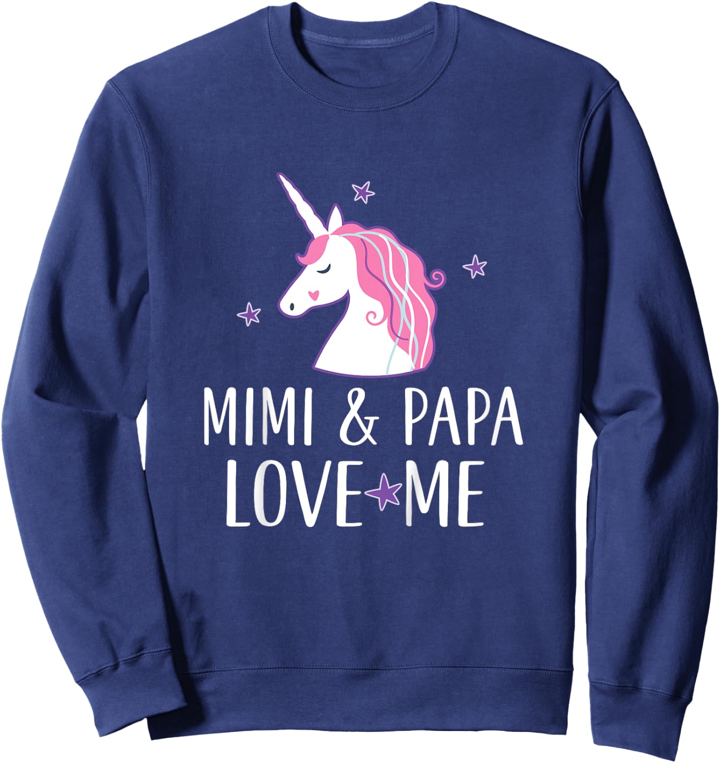 Kids Mimi and Papa Love Me Granddaughter Unicorn Sweatshirt - Sweatshirt | Navy