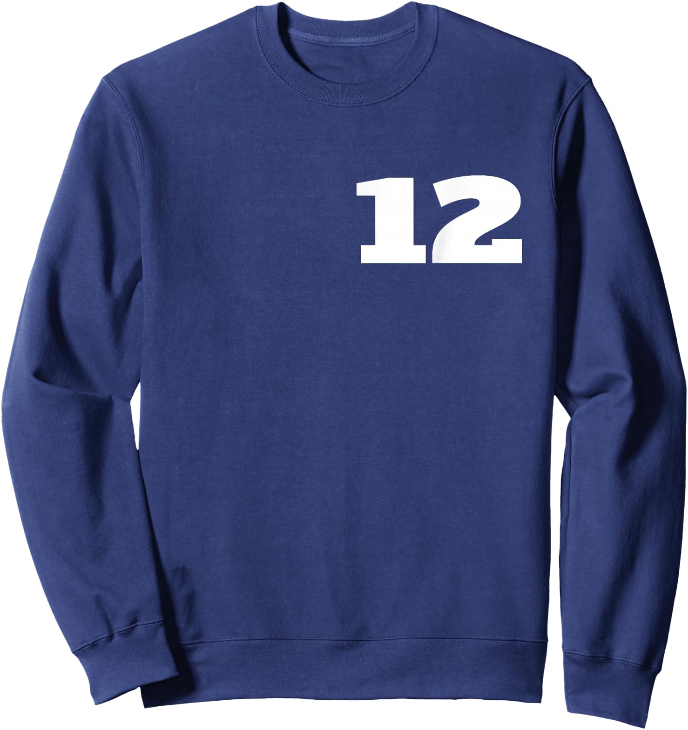 Number 12 Twelve Sports Team FRONT AND BACK PRINT Both Sides Sweatshirt - Sweatshirt | Navy