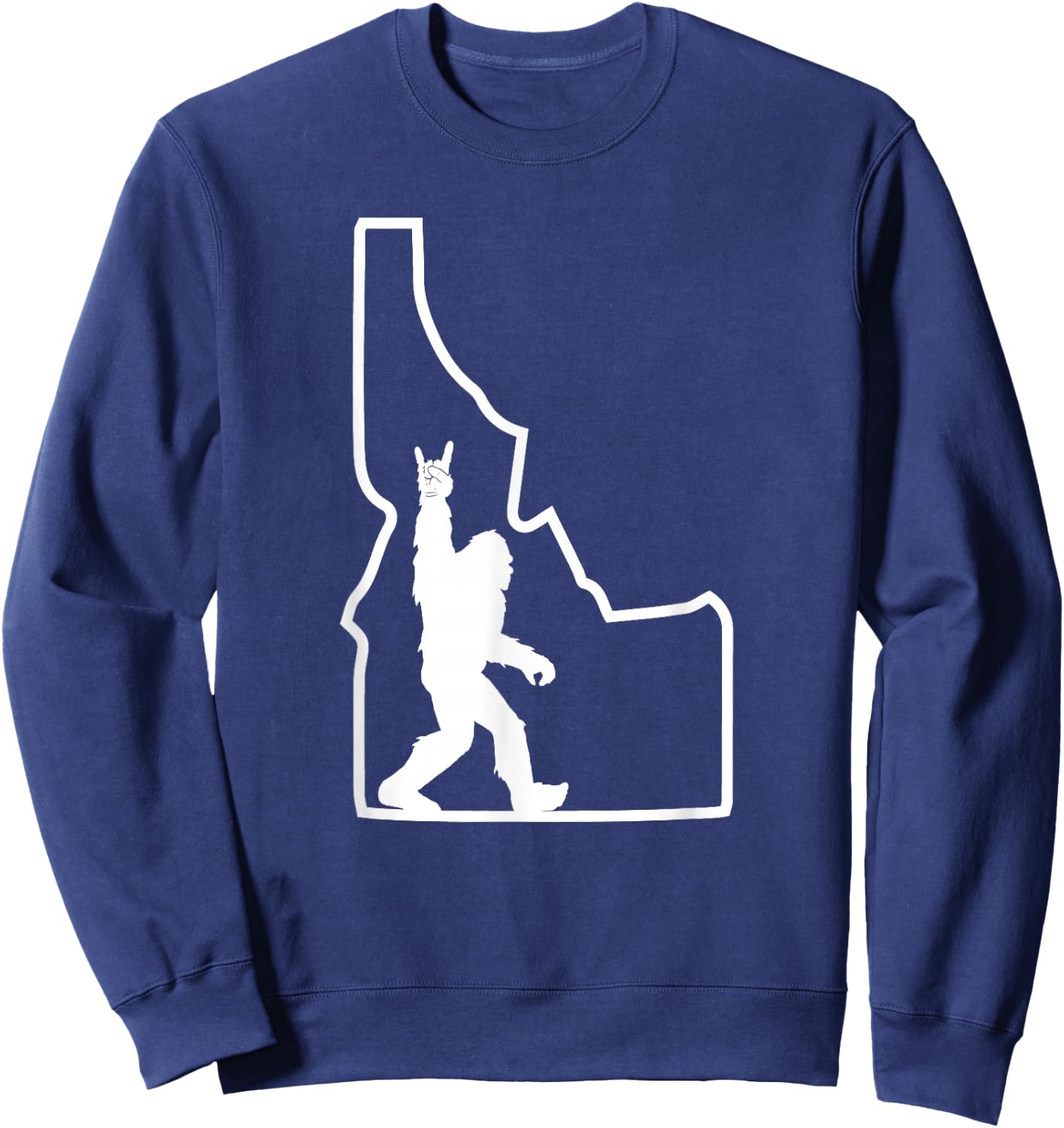 Bigfoot Rock and Roll Silhouette State of Idaho Sasquatch Sweatshirt - Sweatshirt | Navy