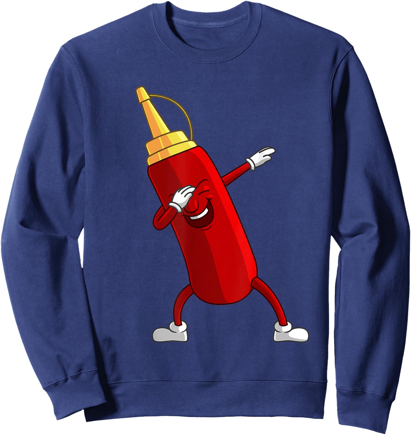 Funny Dabbing Ketchup Lover Gift Kids Boy Cute Condiment Sweatshirt - Sweatshirt | Navy