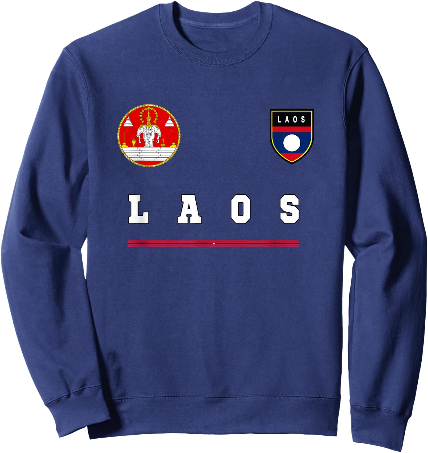 Laos Sports/Soccer Jersey Flag Football Sweatshirt - Sweatshirt | Navy