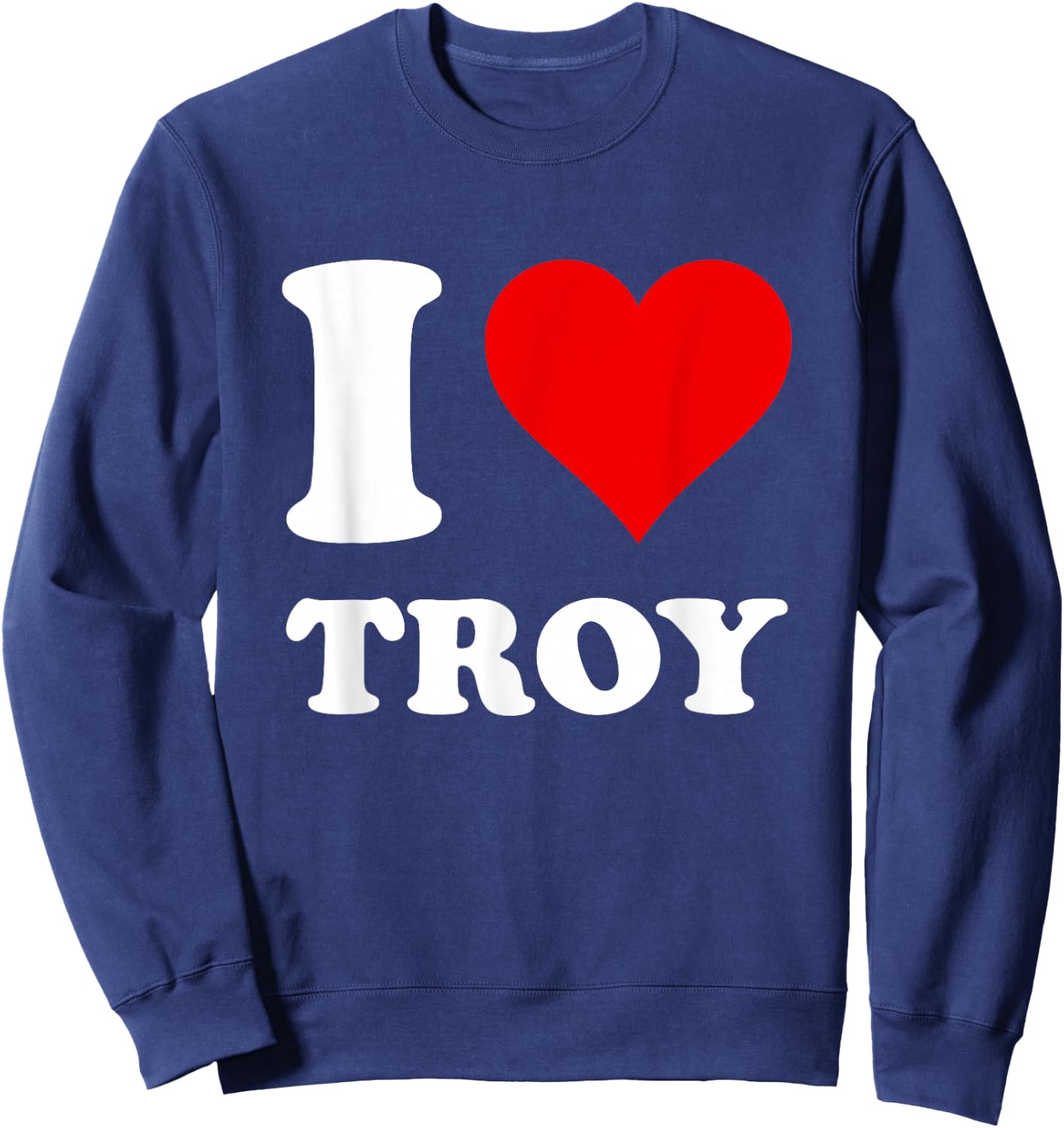 Red Heart I Love Troy Sweatshirt - Sweatshirt | Navy