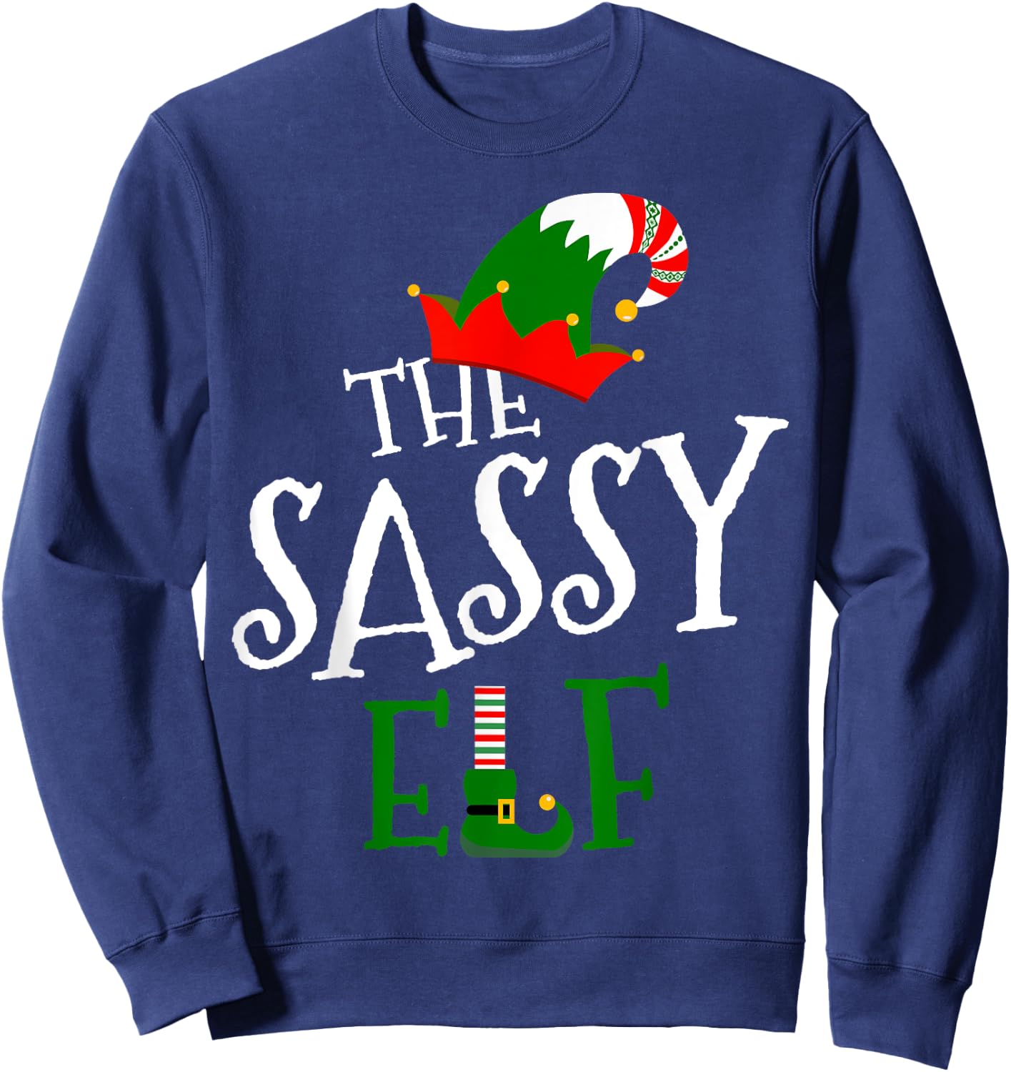 The Sassy Elf Family Matching Group Gift Christmas Costume Sweatshirt - Sweatshirt | Navy