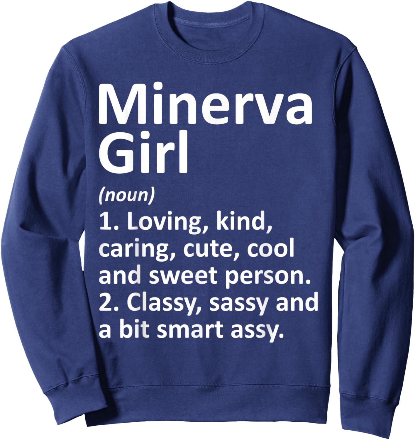 MINERVA GIRL OH OHIO Funny City Home Roots Gift Sweatshirt - Sweatshirt | Navy