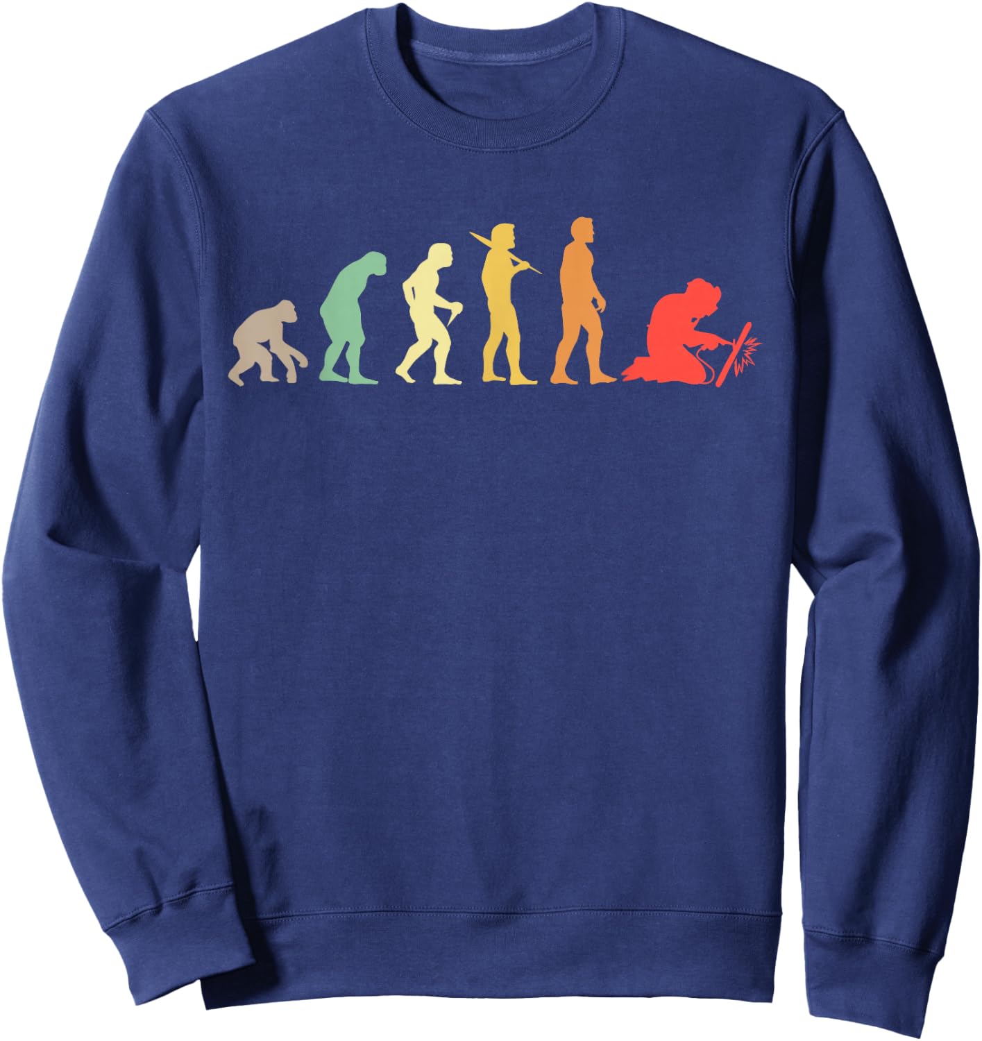 Welder Evolution Craftsman Welding Profession Welders Gift Sweatshirt - Sweatshirt | Navy
