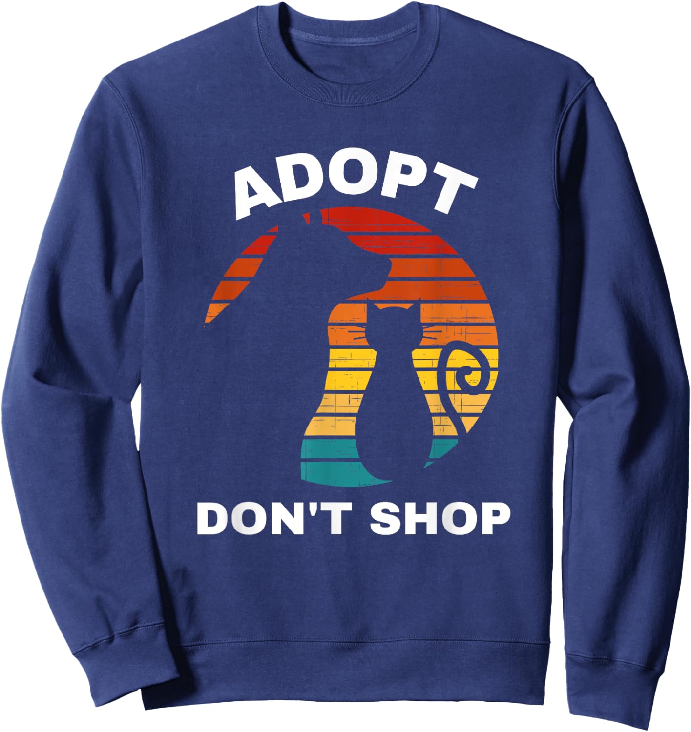 Adopt Don't Shop Gifts | Rescue Cats and Dogs Sweatshirt - Sweatshirt | Navy