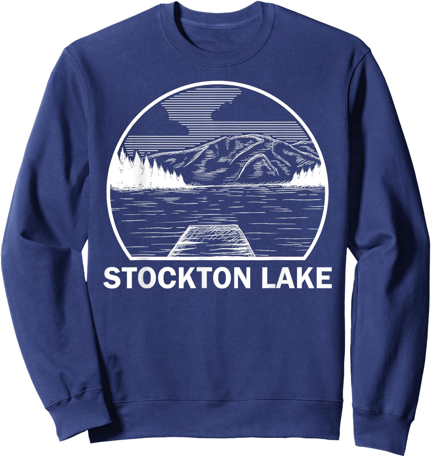 STOCKTON LAKE MISSOURI Funny Fishing Camping Summer Gift Men Women Kids Sweatshirt - Sweatshirt | Navy