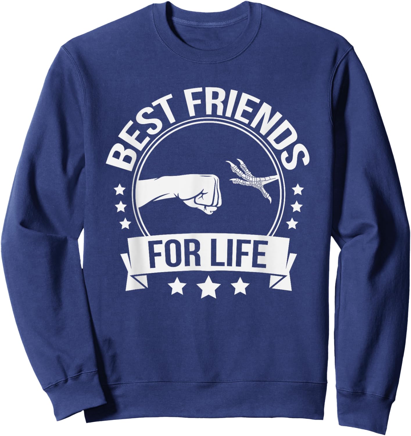 Best Friends for Life Funny Bird Foot Fist Bump Sweatshirt - Sweatshirt | Navy