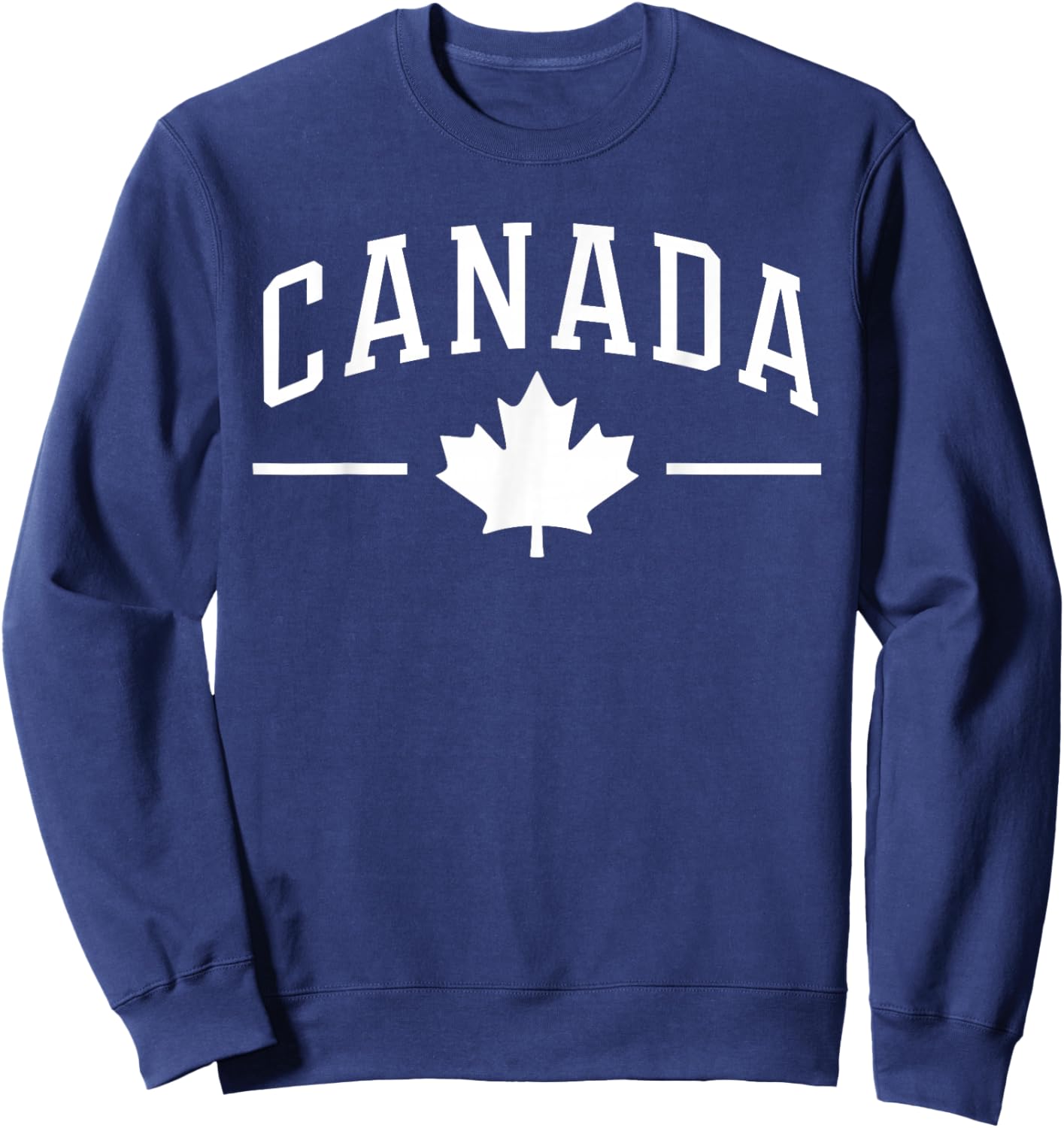 Maple Leaf Canada Athletic Team Sports Flag Varsity Style Sweatshirt - Sweatshirt | Navy