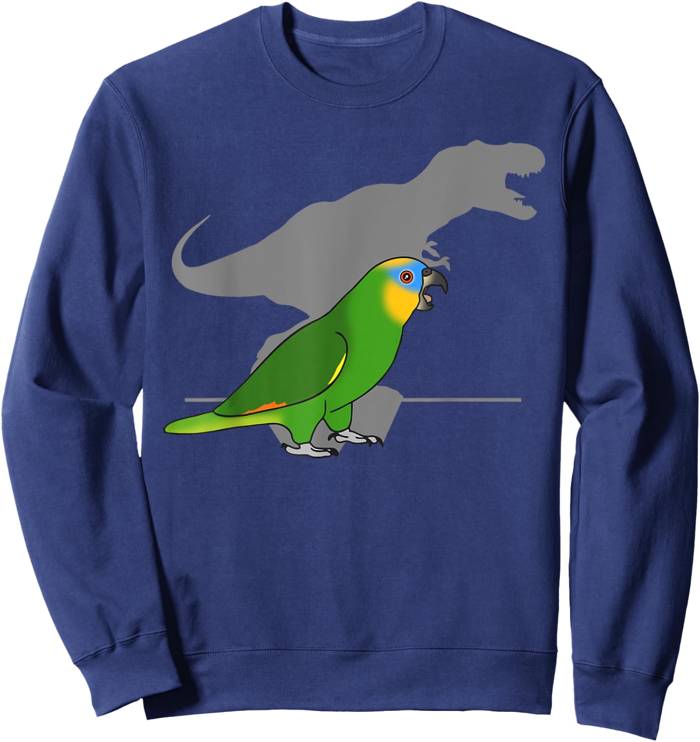 T-rex Orange winged Amazon Parrot Dinosaur Birb memes Sweatshirt - Sweatshirt | Navy