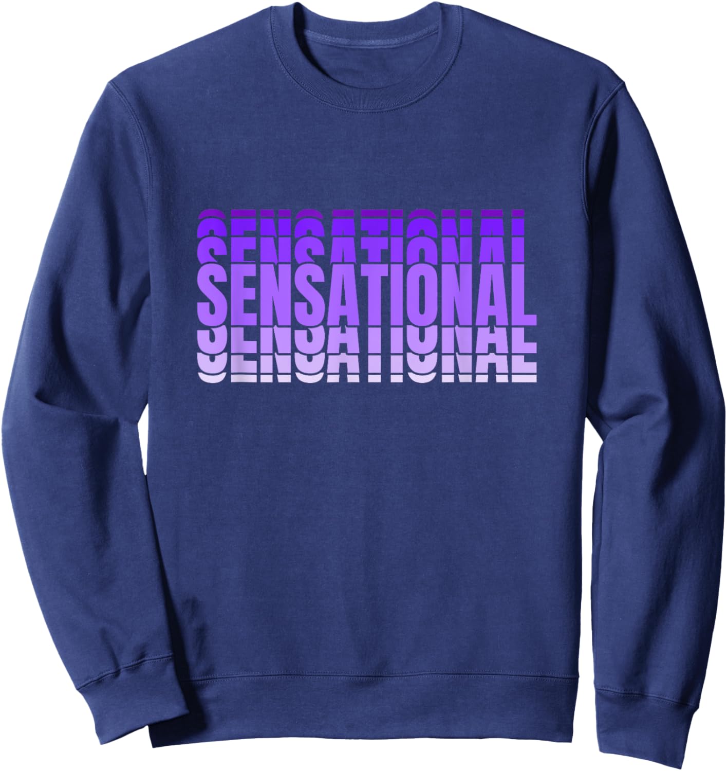 Purple Sensational Purple Color Graphic Sweatshirt - Sweatshirt | Navy