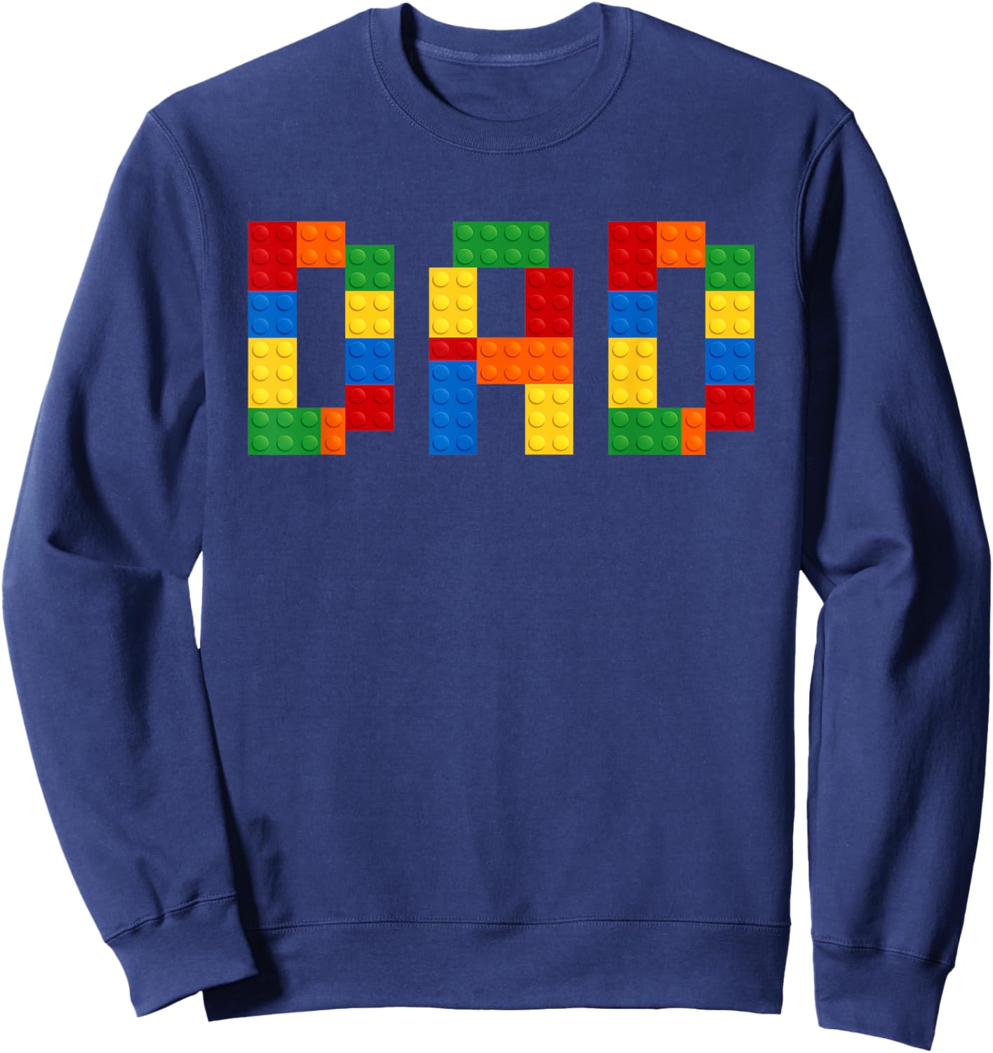 Dad Of The Birthday Boy Building Blocks Bricks Builder Funny Sweatshirt - Sweatshirt | Navy