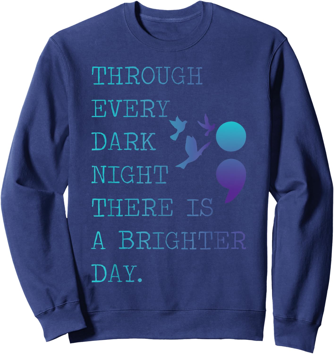 Semicolon Love Birds for a Prevention Awareness Sweatshirt - Sweatshirt | Navy